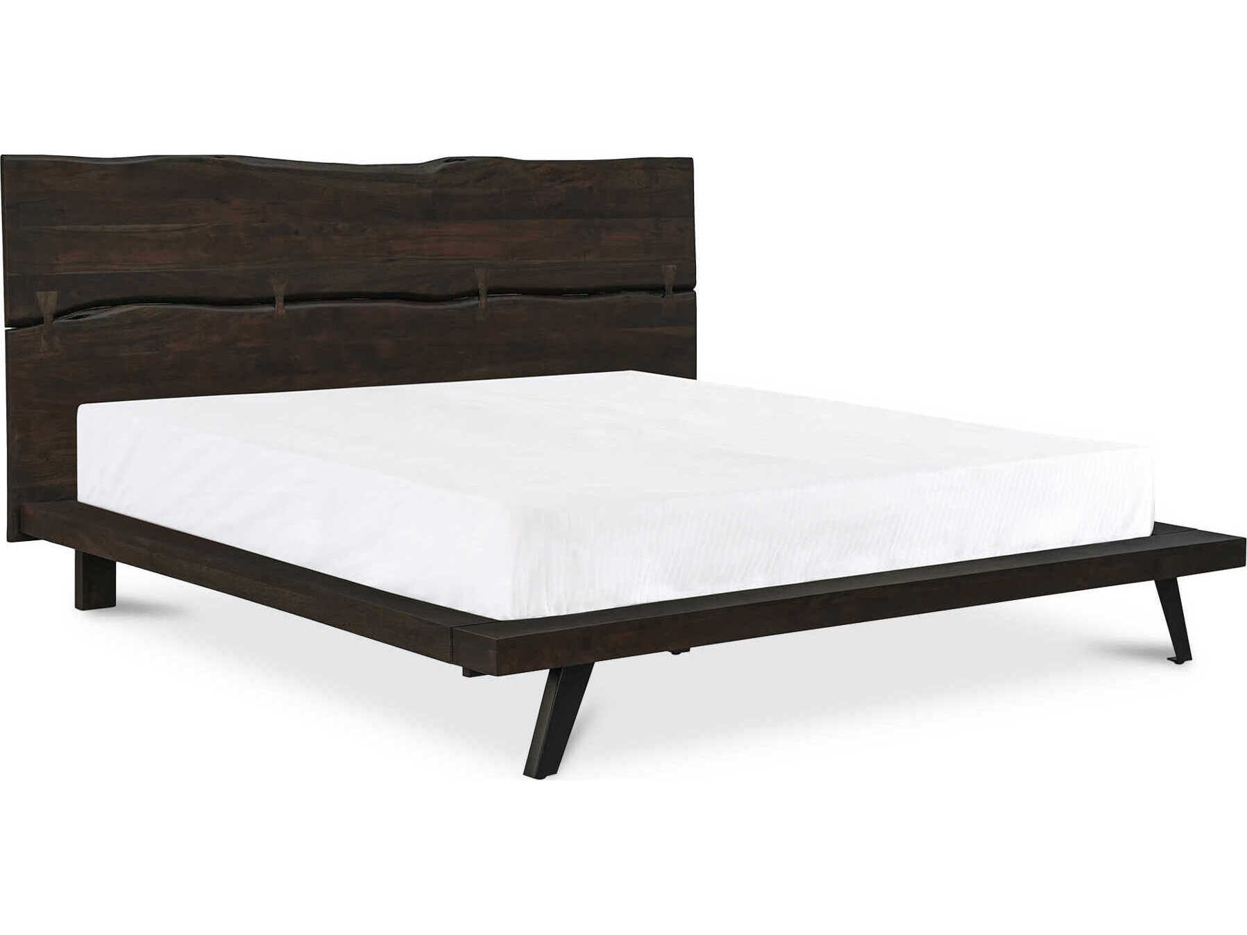 Moe's Home Madagascar Dark Brown Acacia Wood Queen Platform Bed