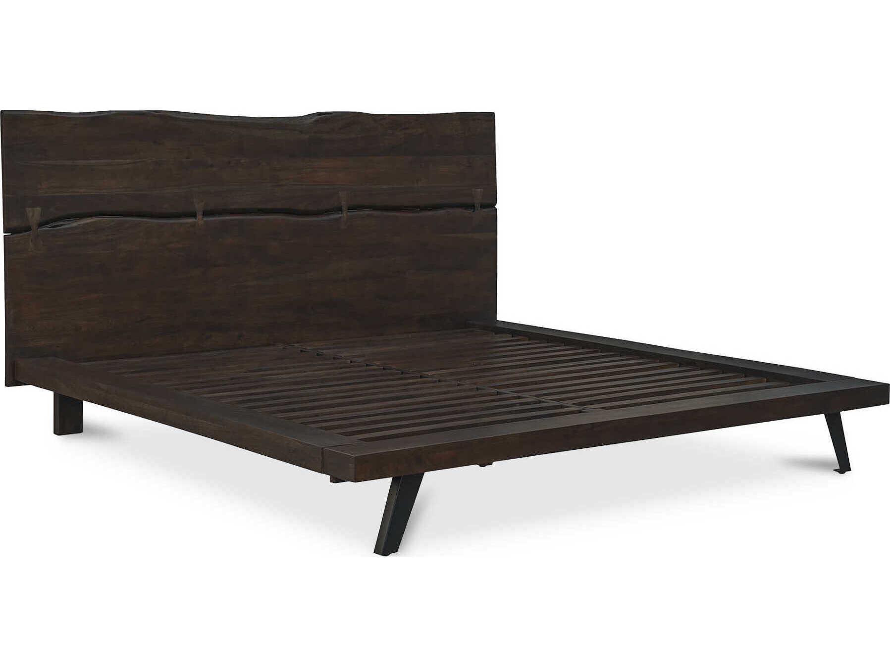 Moe's Home Madagascar Dark Brown Acacia Wood King Platform Bed