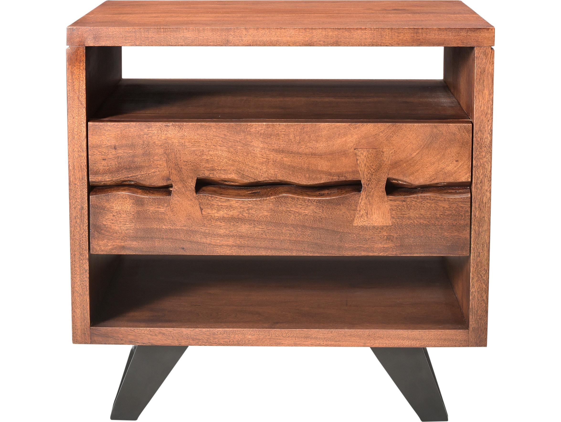 Moe's Home Madagascar 1-Drawer Acacia Wood Nightstand