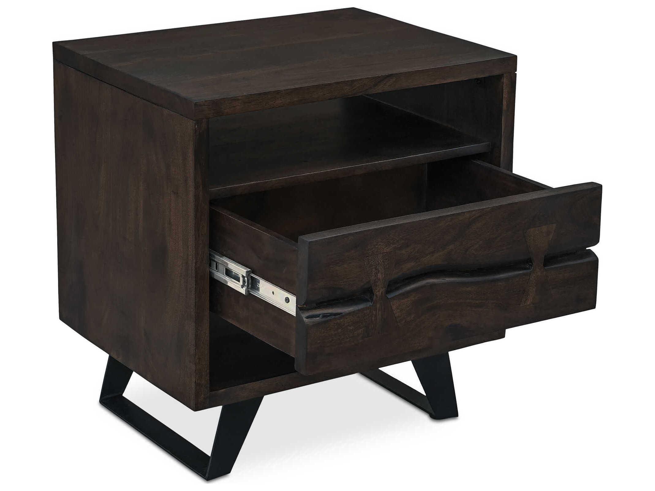 Moe's Home Madagascar 1-Drawer Acacia Wood Nightstand