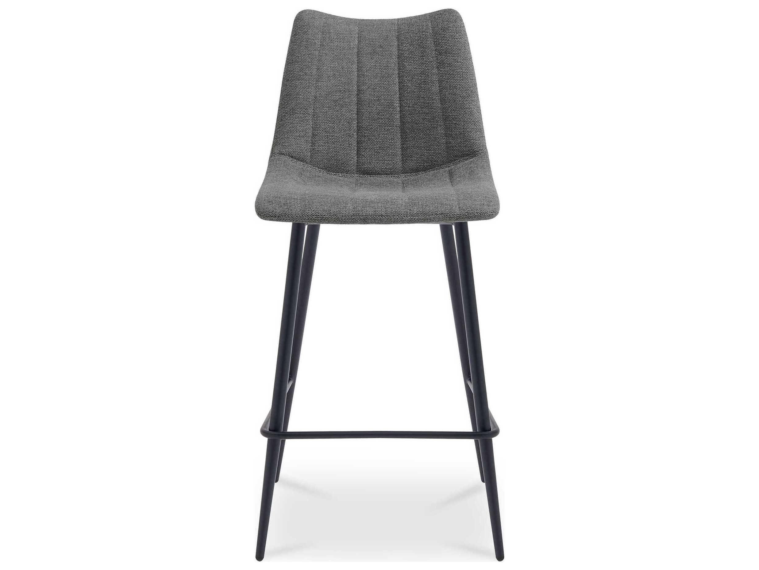 Moe's Home Alibi Dark Grey Upholstered Plywood Counter Stool Set of 2