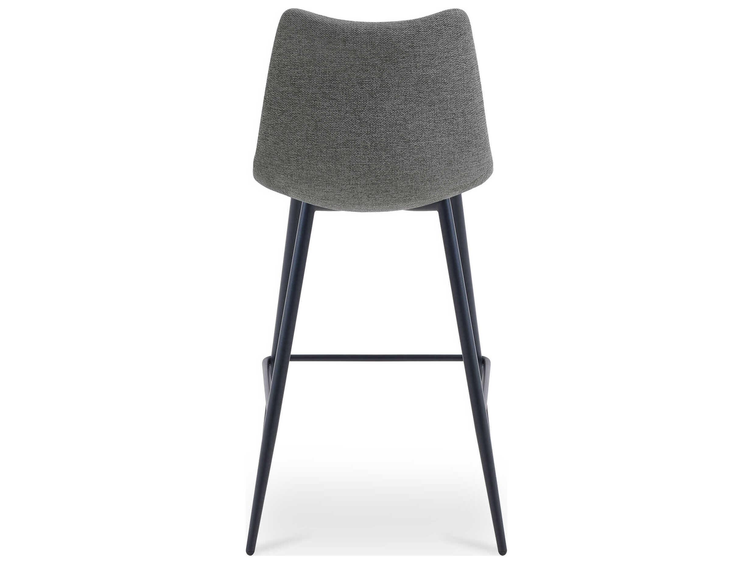 Moe's Home Alibi Dark Grey Upholstered Plywood Counter Stool Set of 2