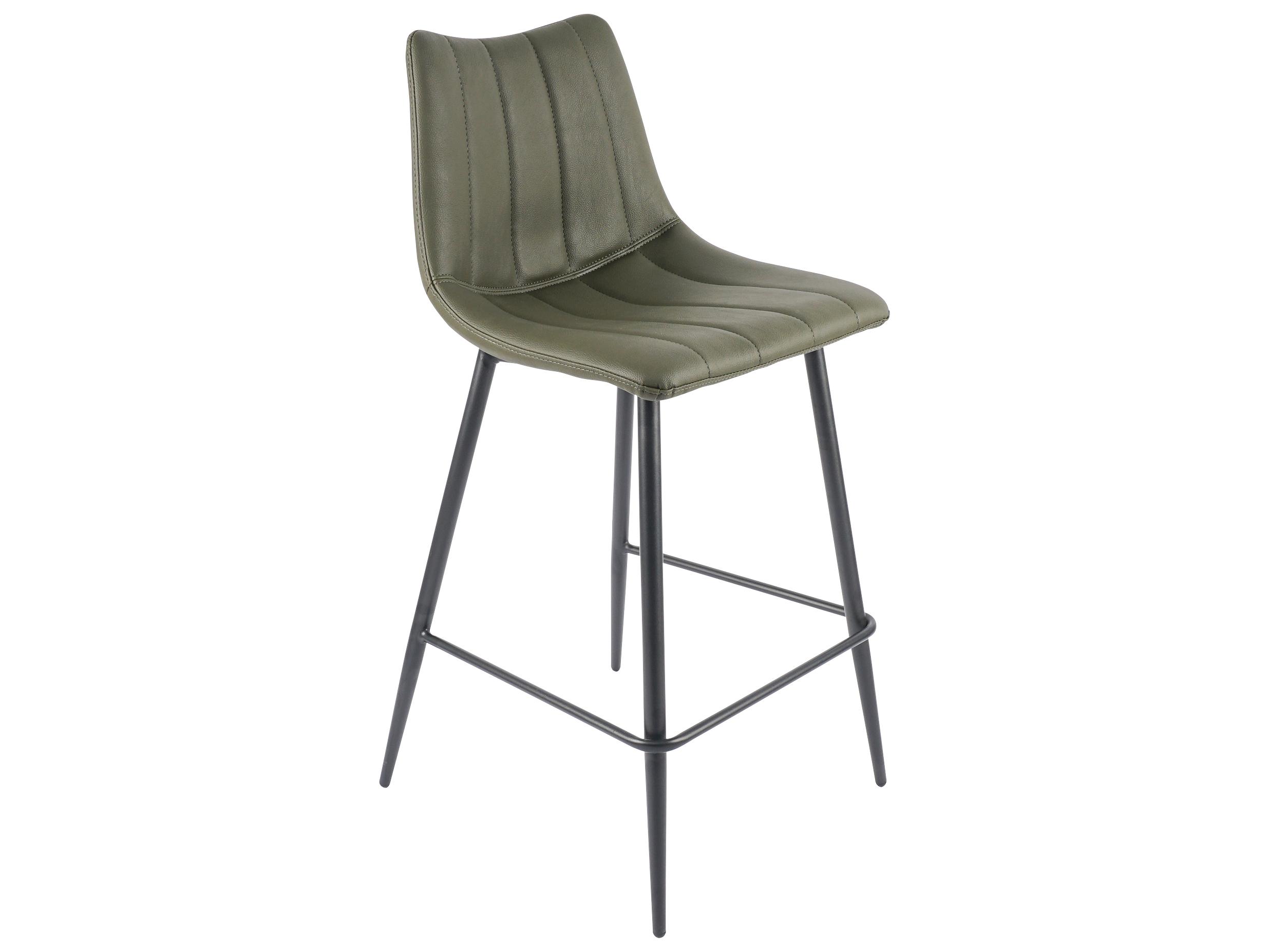 Moe's Home Alibi Leather Dark Grey Counter Stool - Set of Two
