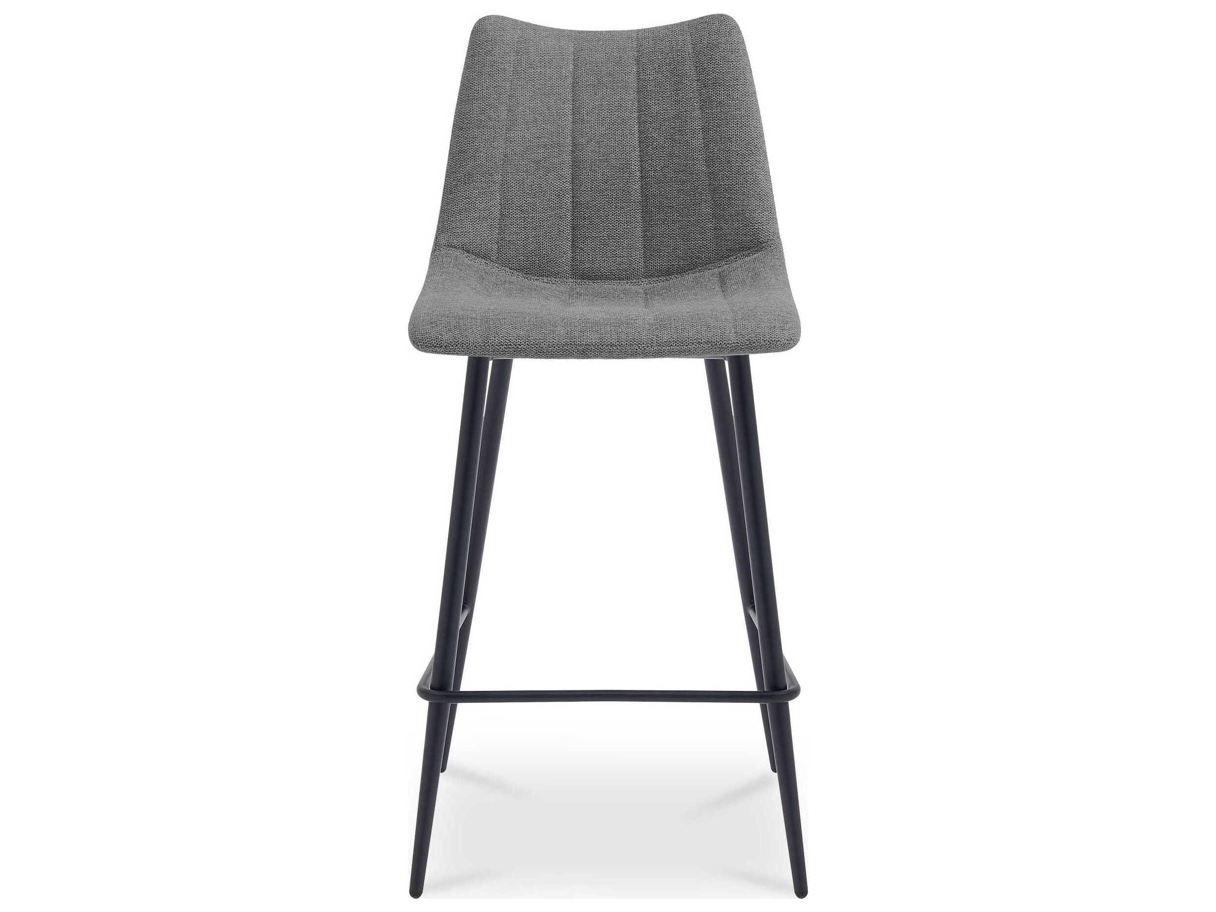 Moe's Home Alibi Dark Grey Upholstered Plywood Bar Stool Set of 2