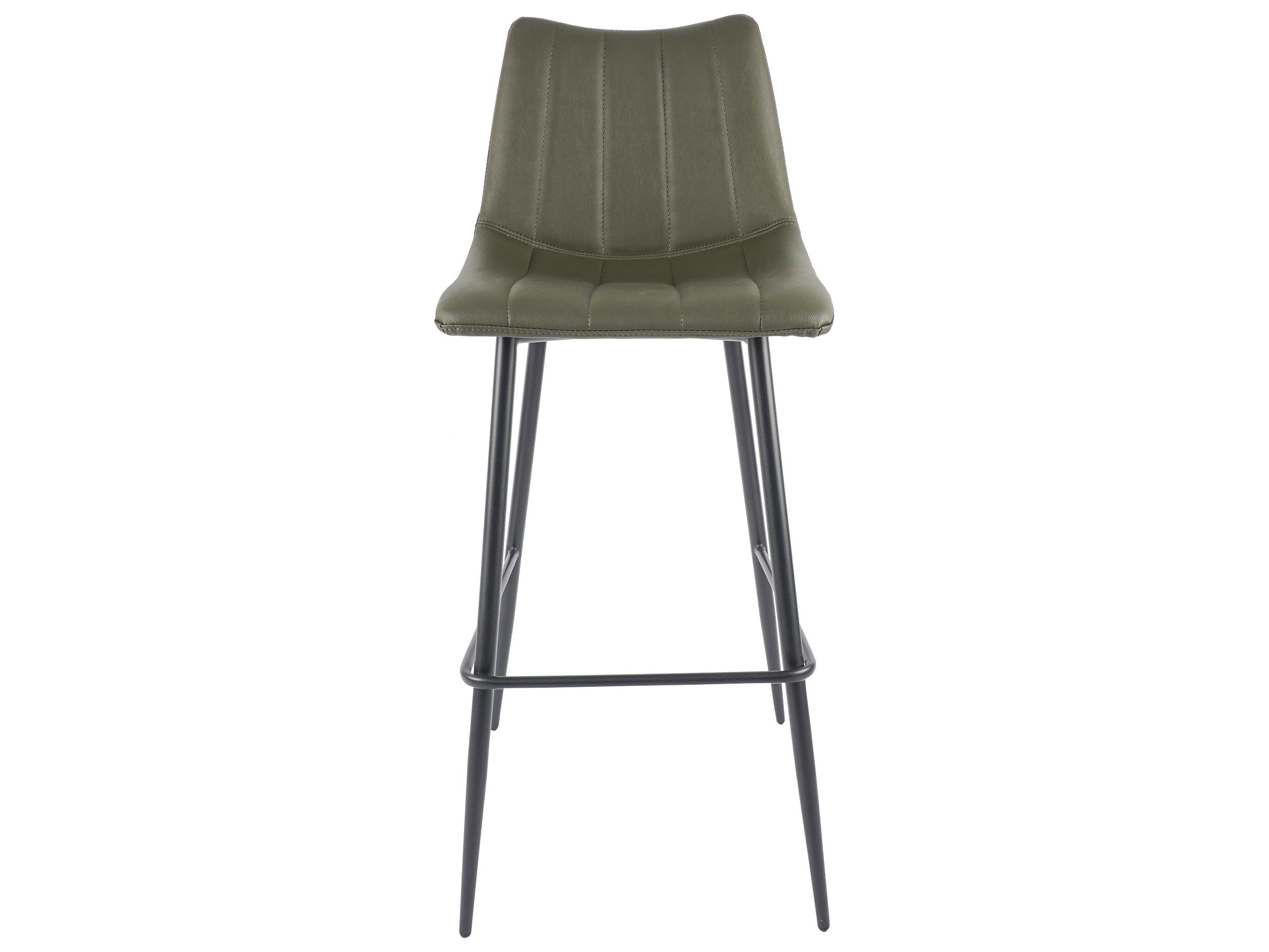 Moe's Home Alibi Leather Dark Green Bar Stool - Set of Two