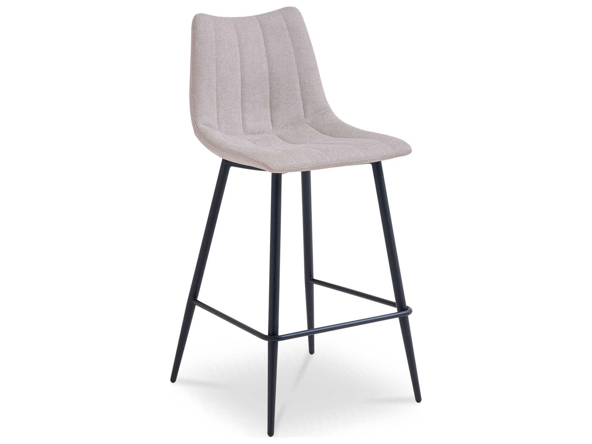 Moe's Home Alibi Beige Upholstered Plywood Bar Stool Set of 2