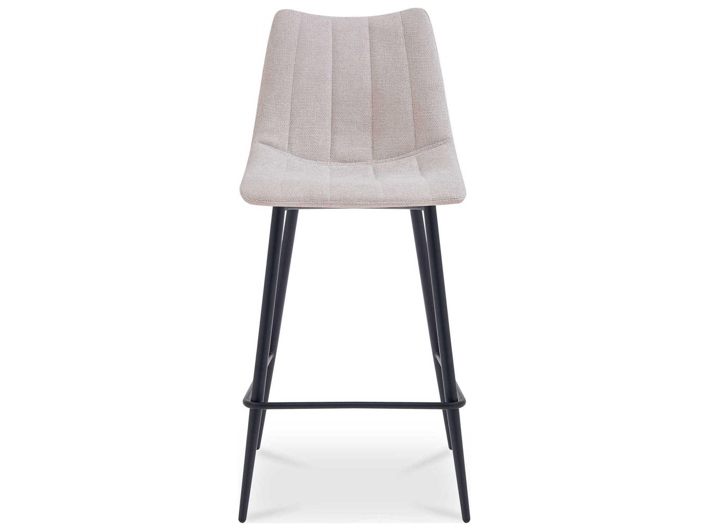Moe's Home Alibi Beige Upholstered Plywood Bar Stool Set of 2
