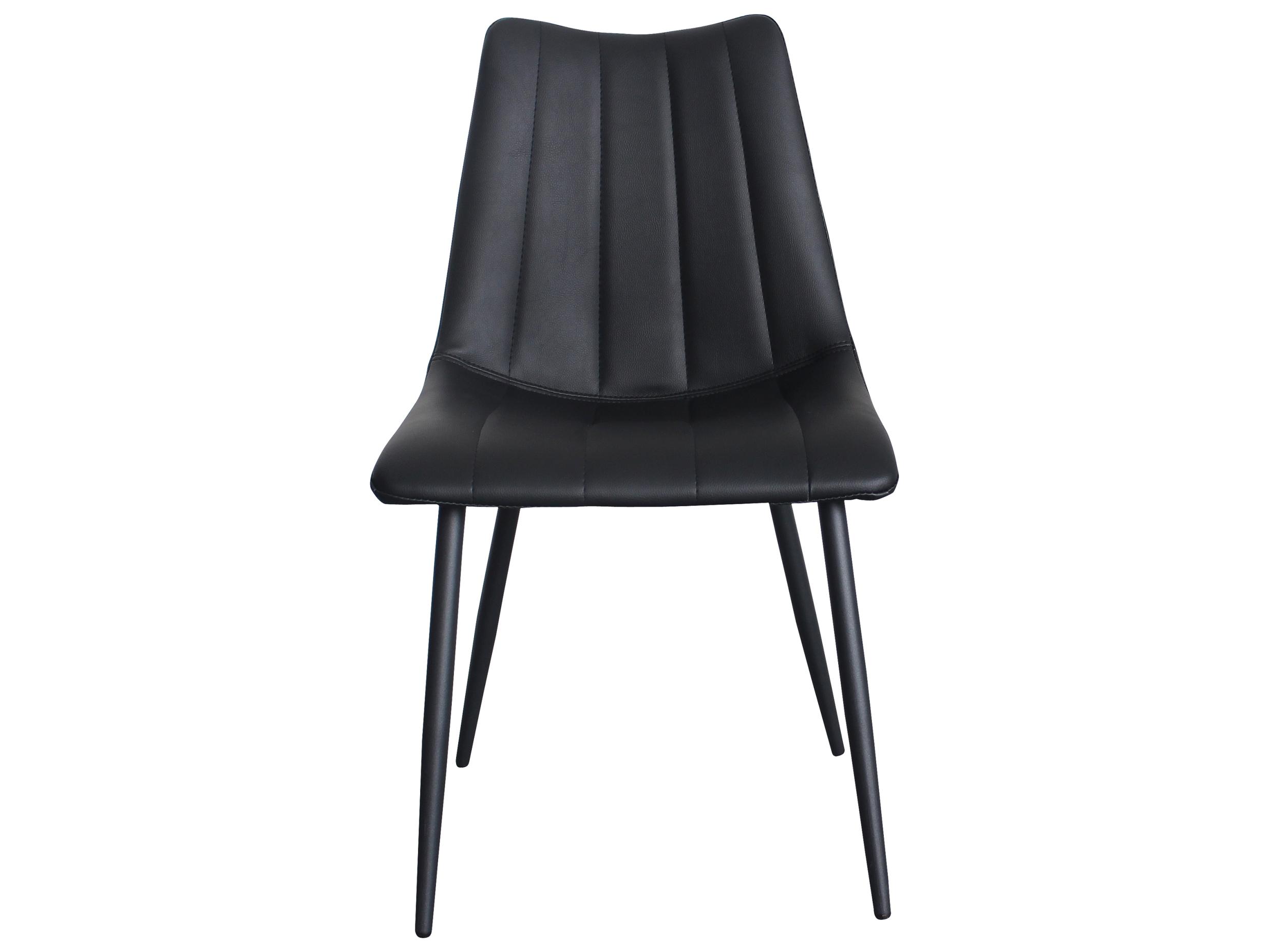 Moe's Home Alibi Ply Wood Black Faux Leather Side Dining Chair - Set of Two