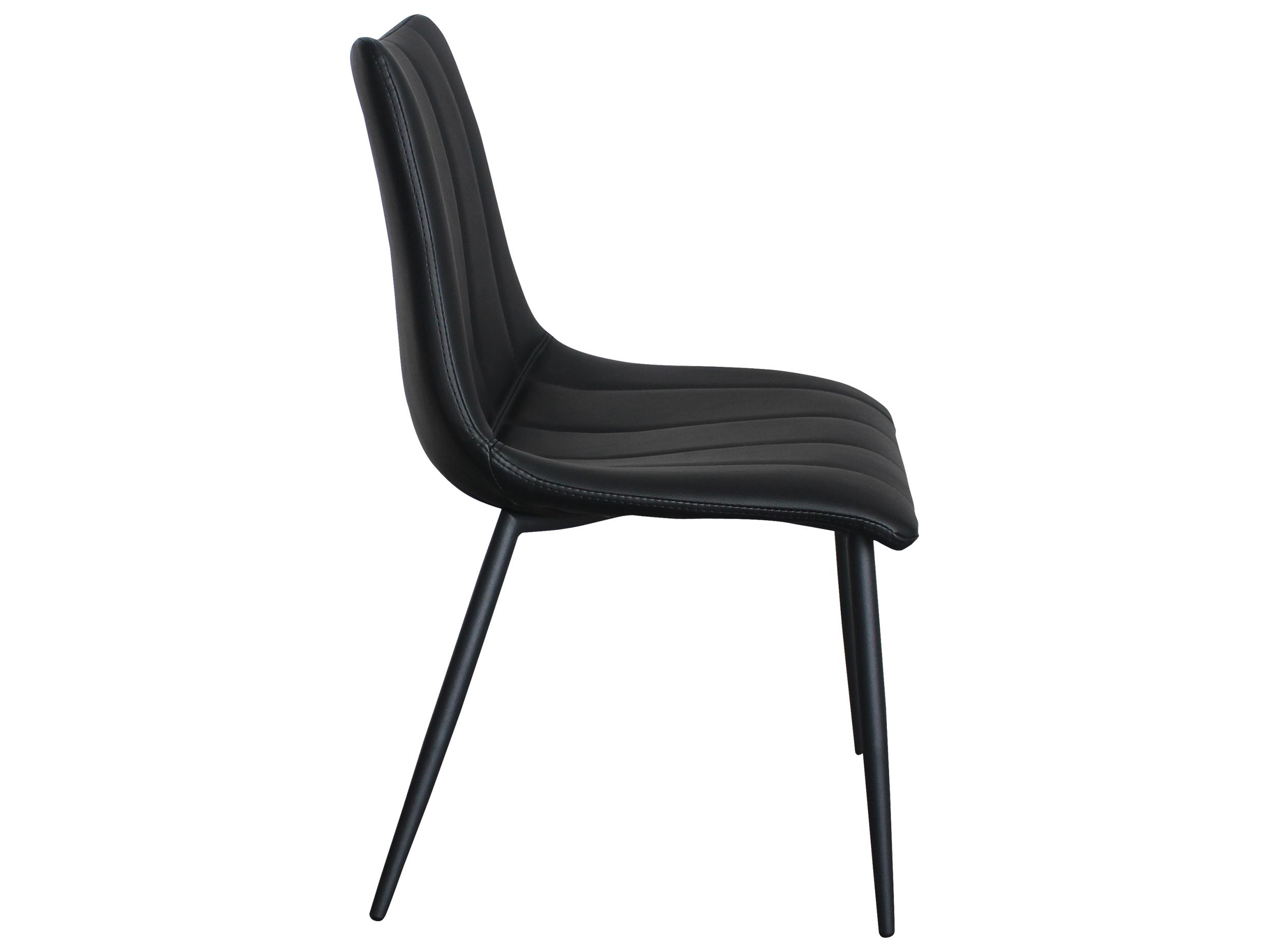 Moe's Home Alibi Ply Wood Black Faux Leather Side Dining Chair - Set of Two