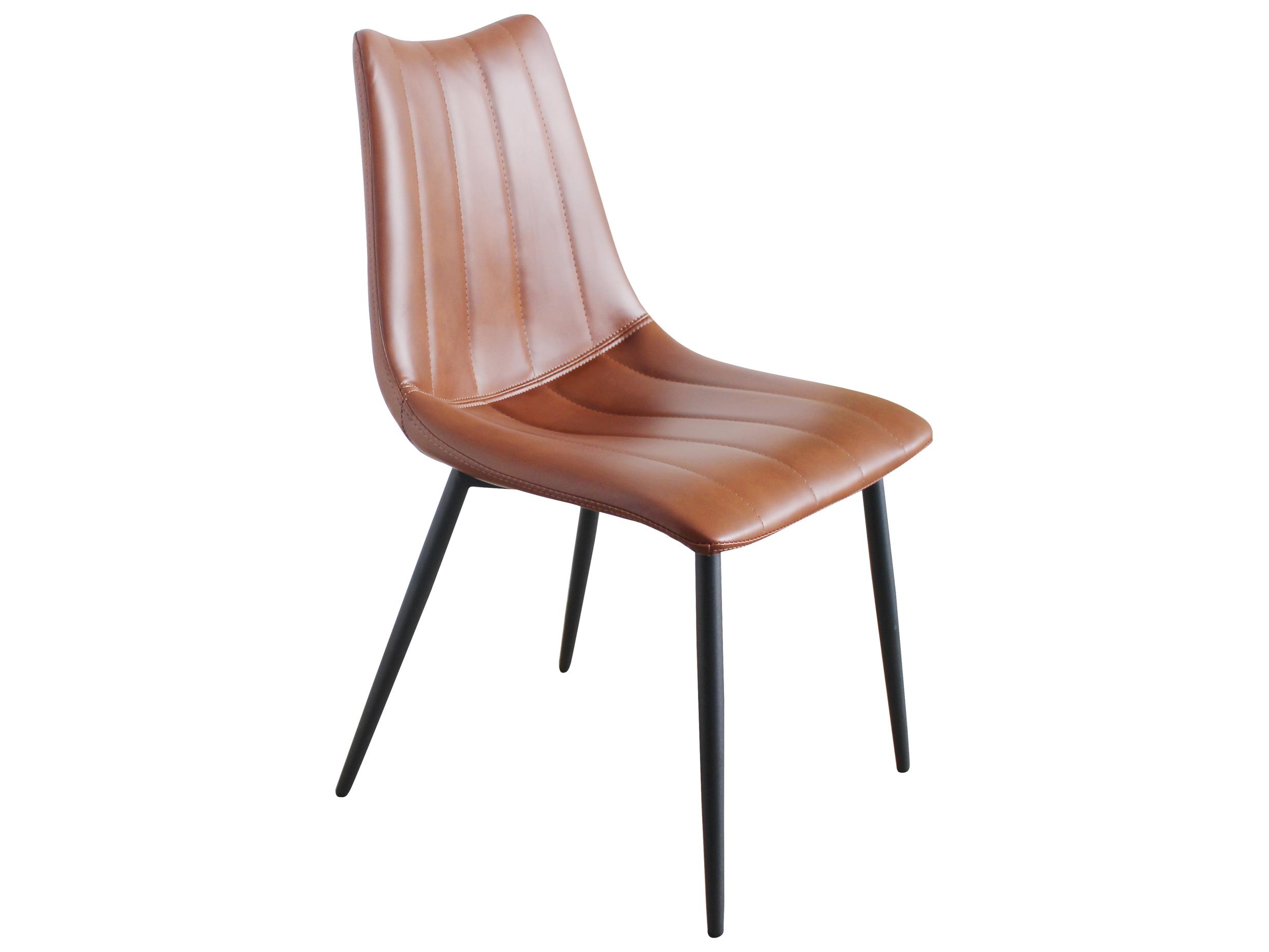 Moe's Home Alibi Ply Wood Brown Faux Leather Side Dining Chair - Set of Two