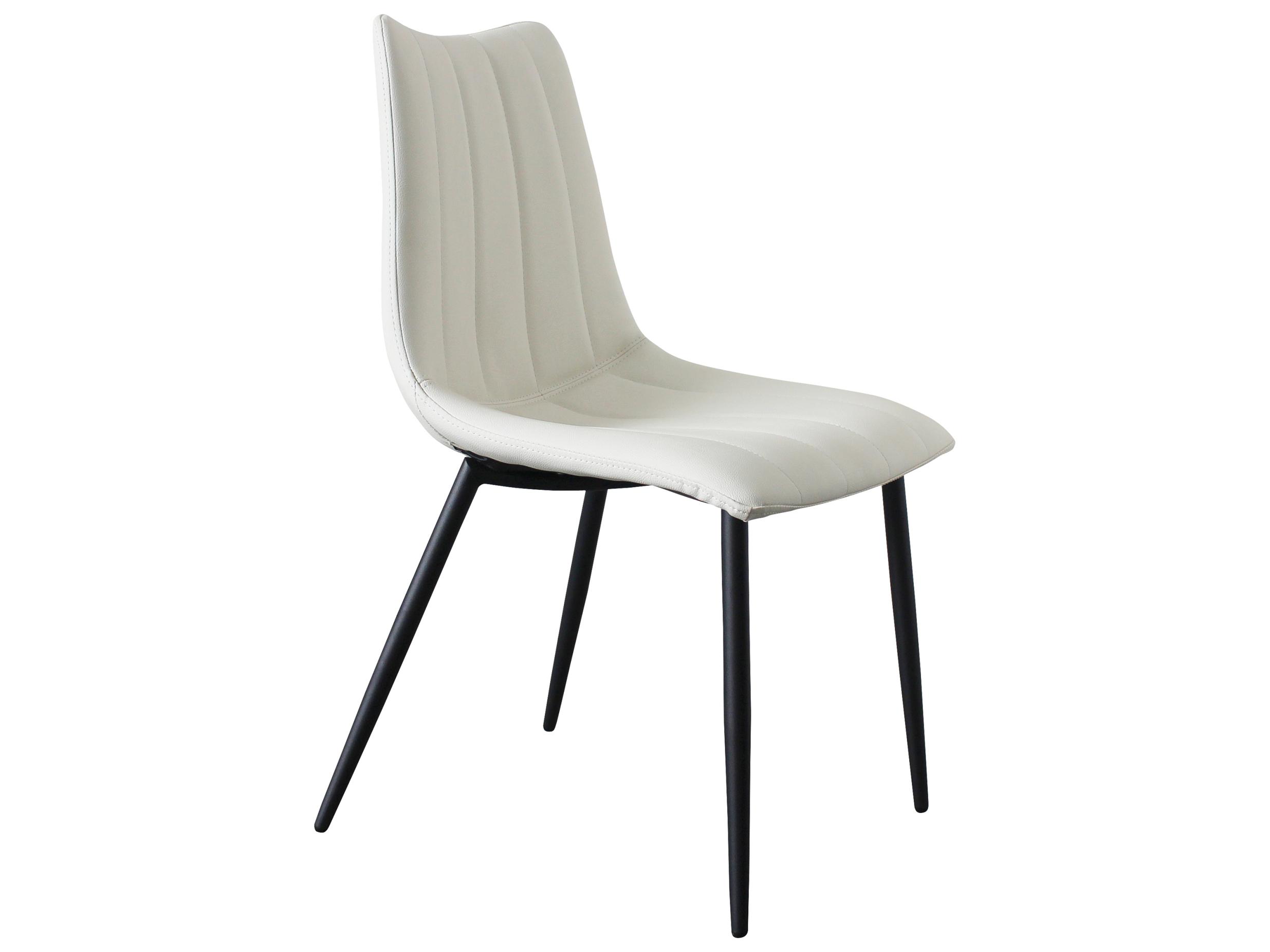 Moe's Home Alibi Ply Wood White Faux Leather Side Dining Chair - Set of Two
