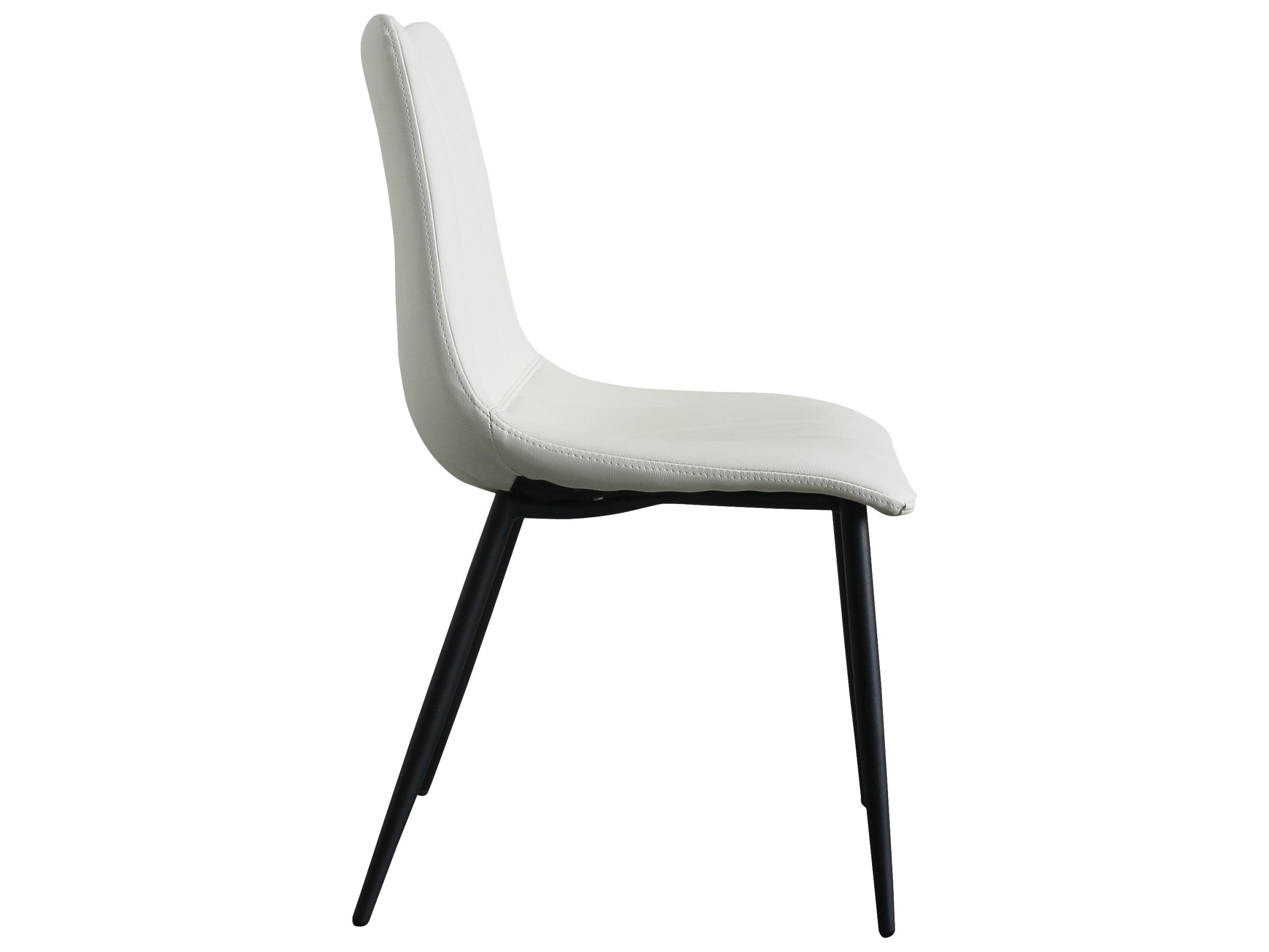 Moe's Home Alibi Ply Wood White Faux Leather Side Dining Chair - Set of Two