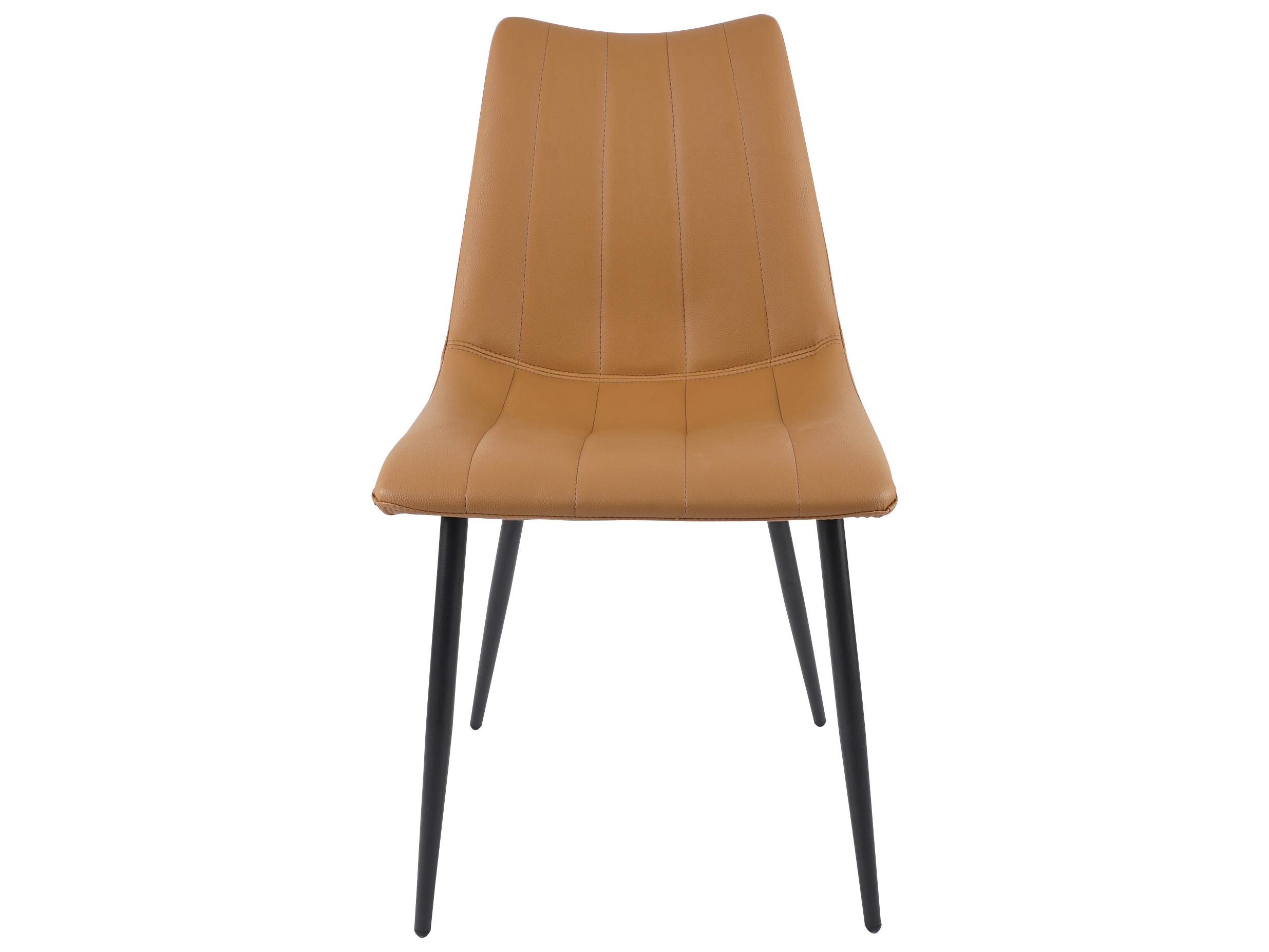 Moe's Home Alibi Leather Brown Upholstered Side Dining Chair - Set of Two