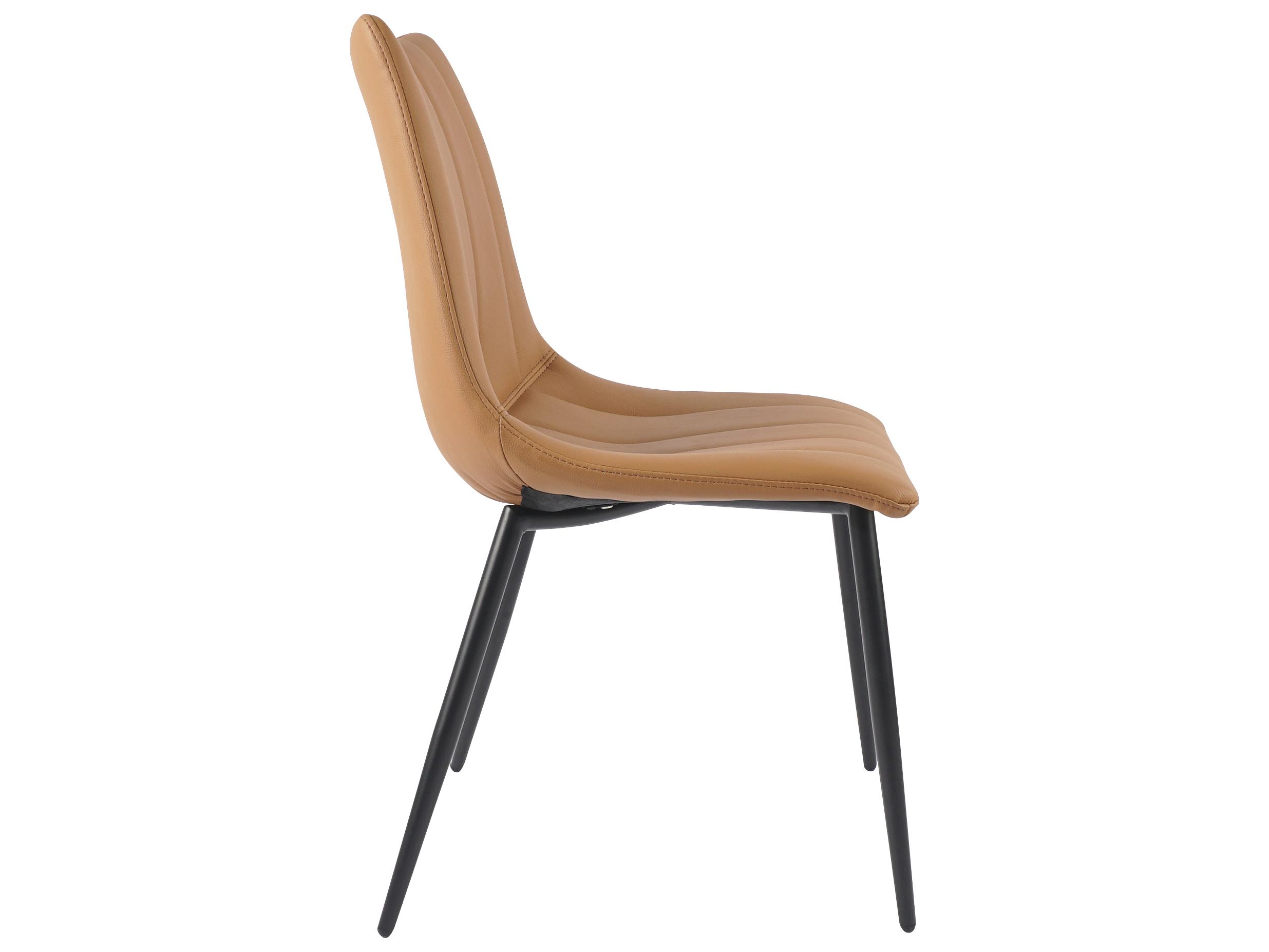 Moe's Home Alibi Leather Brown Upholstered Side Dining Chair - Set of Two