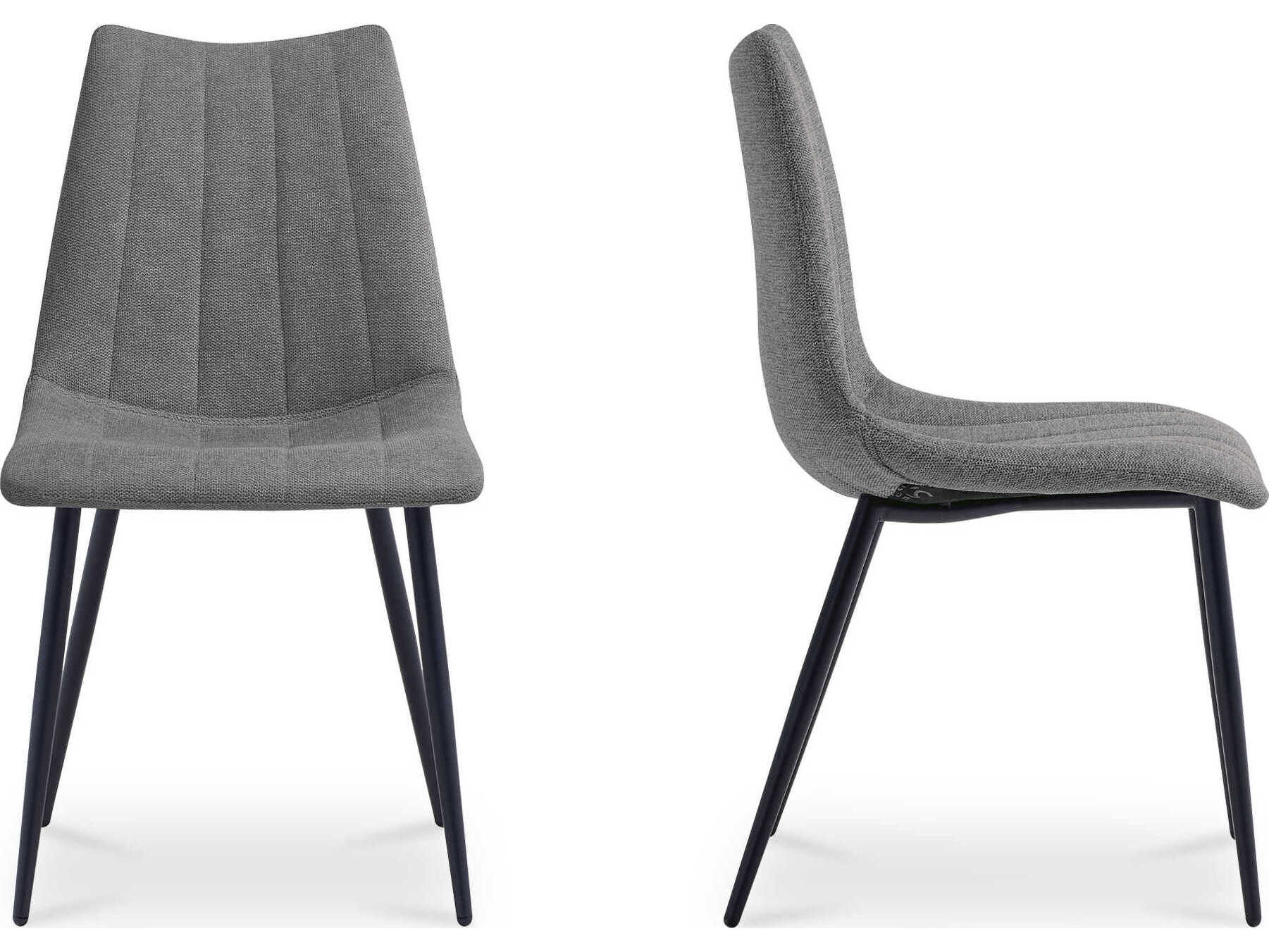 Moe's Home Alibi Plywood Gray Upholstered Armless Dining Chair Set of 2