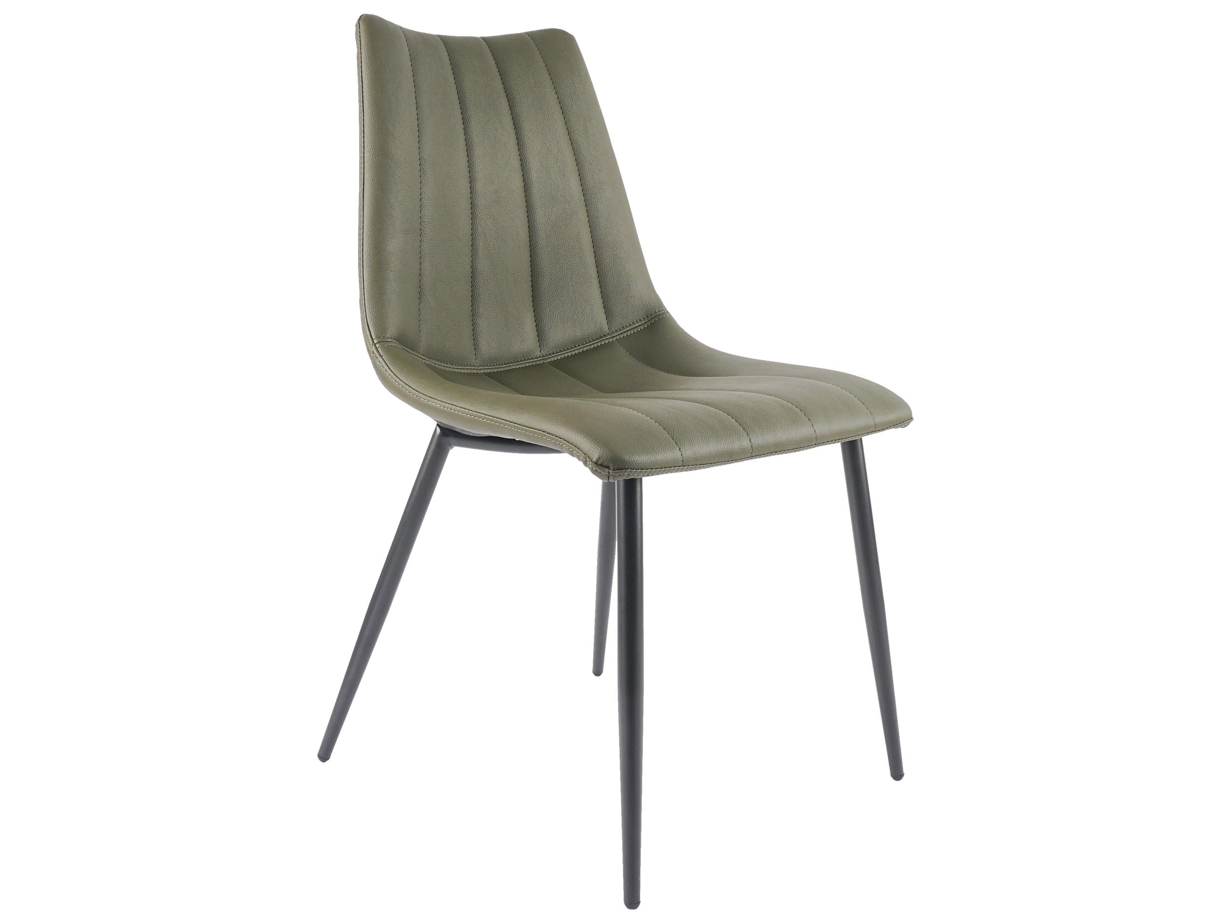 Moe's Home Alibi Leather Green Upholstered Side Dining Chair - Set of Two