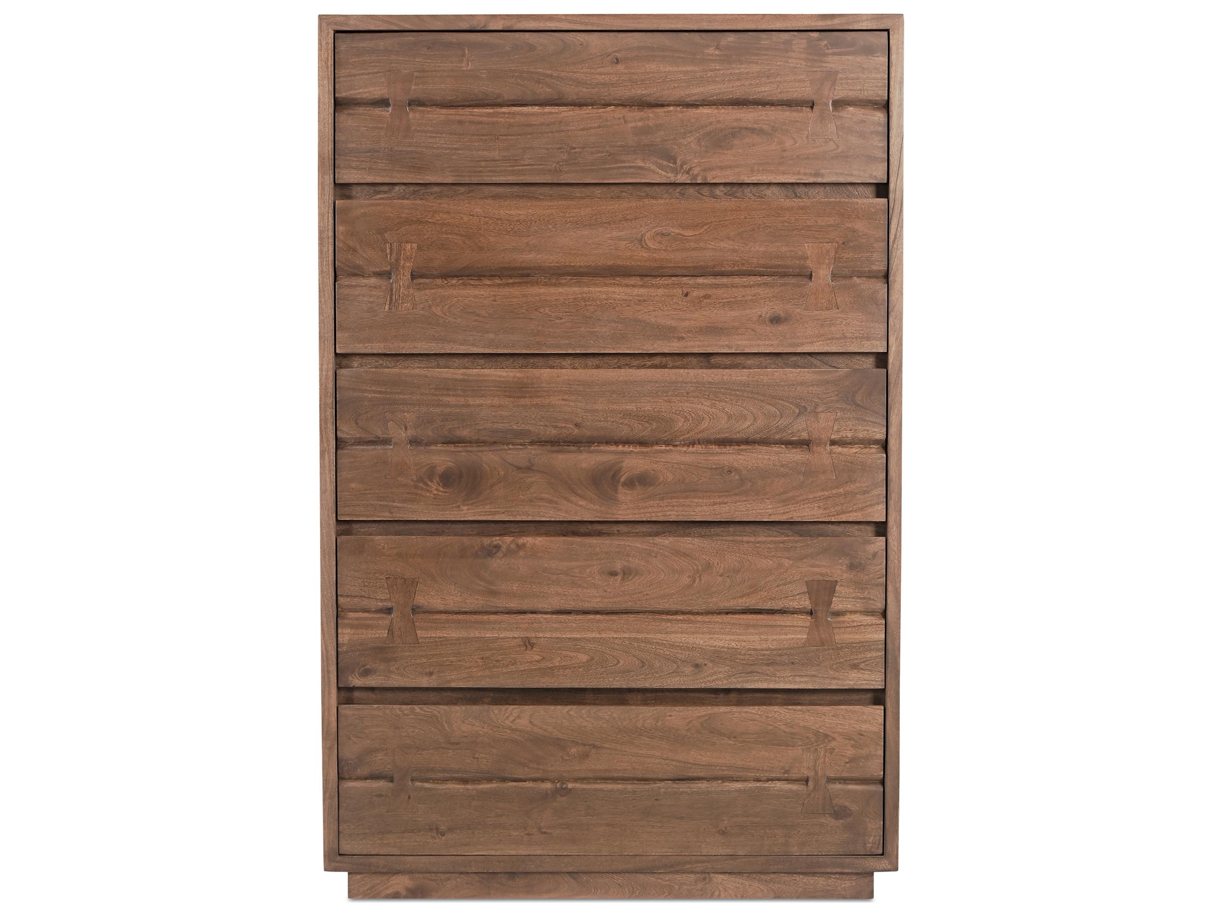 Moe's Home Madagascar 5-Drawers Brown Acacia Wood Accent Chest