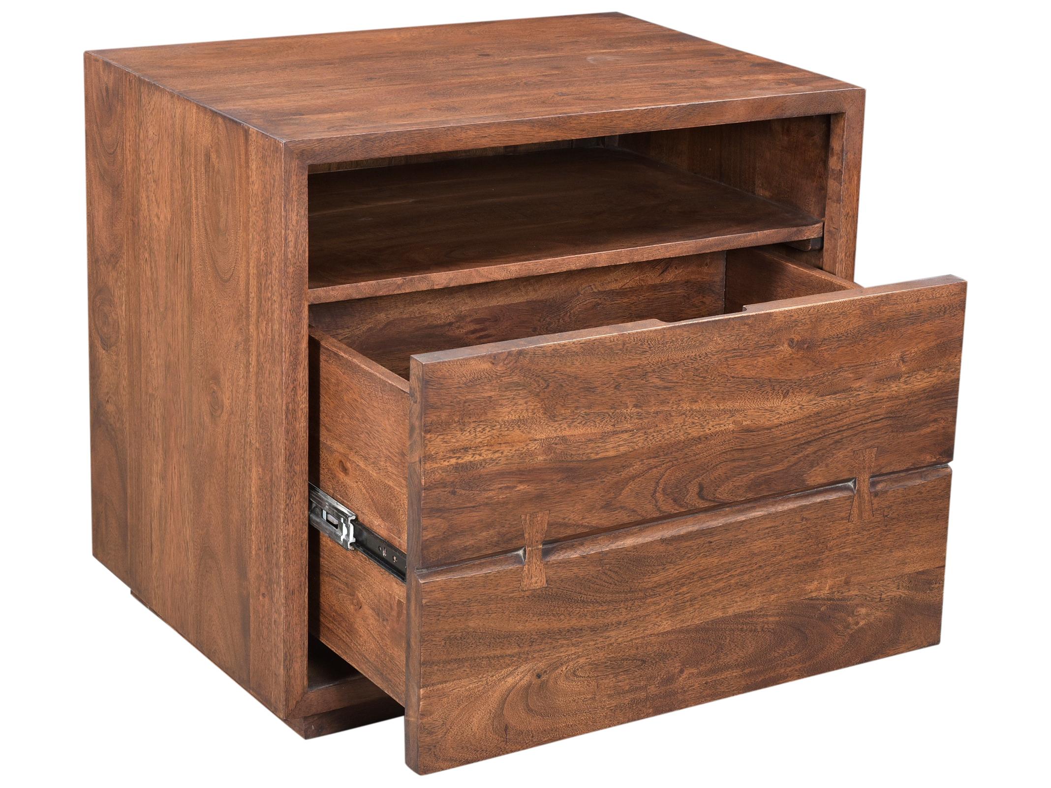 Moe's Home Madagascar 1-Drawer Acacia Wood Nightstand