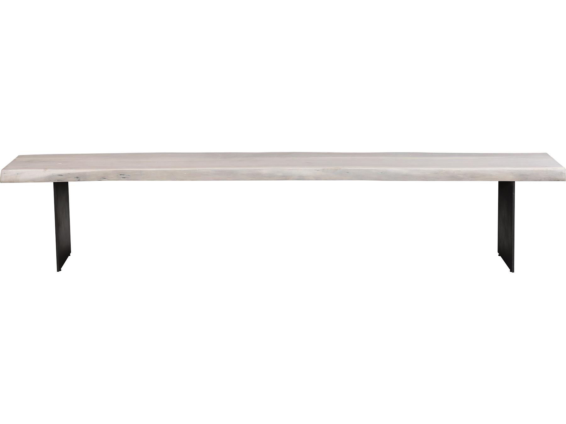 Moe's Home Evans Distressed Whitewashed Accent Bench