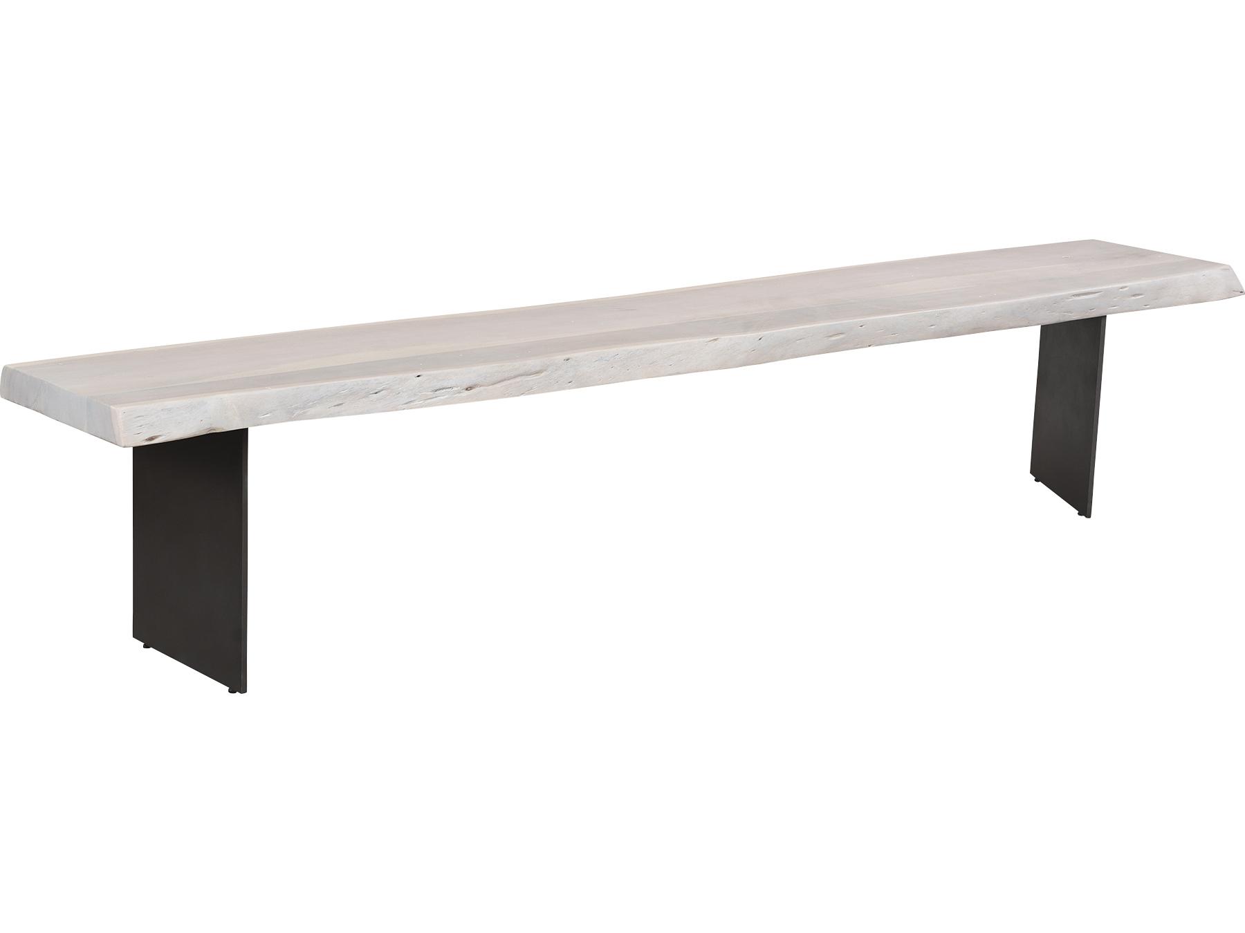 Moe's Home Evans Distressed Whitewashed Accent Bench