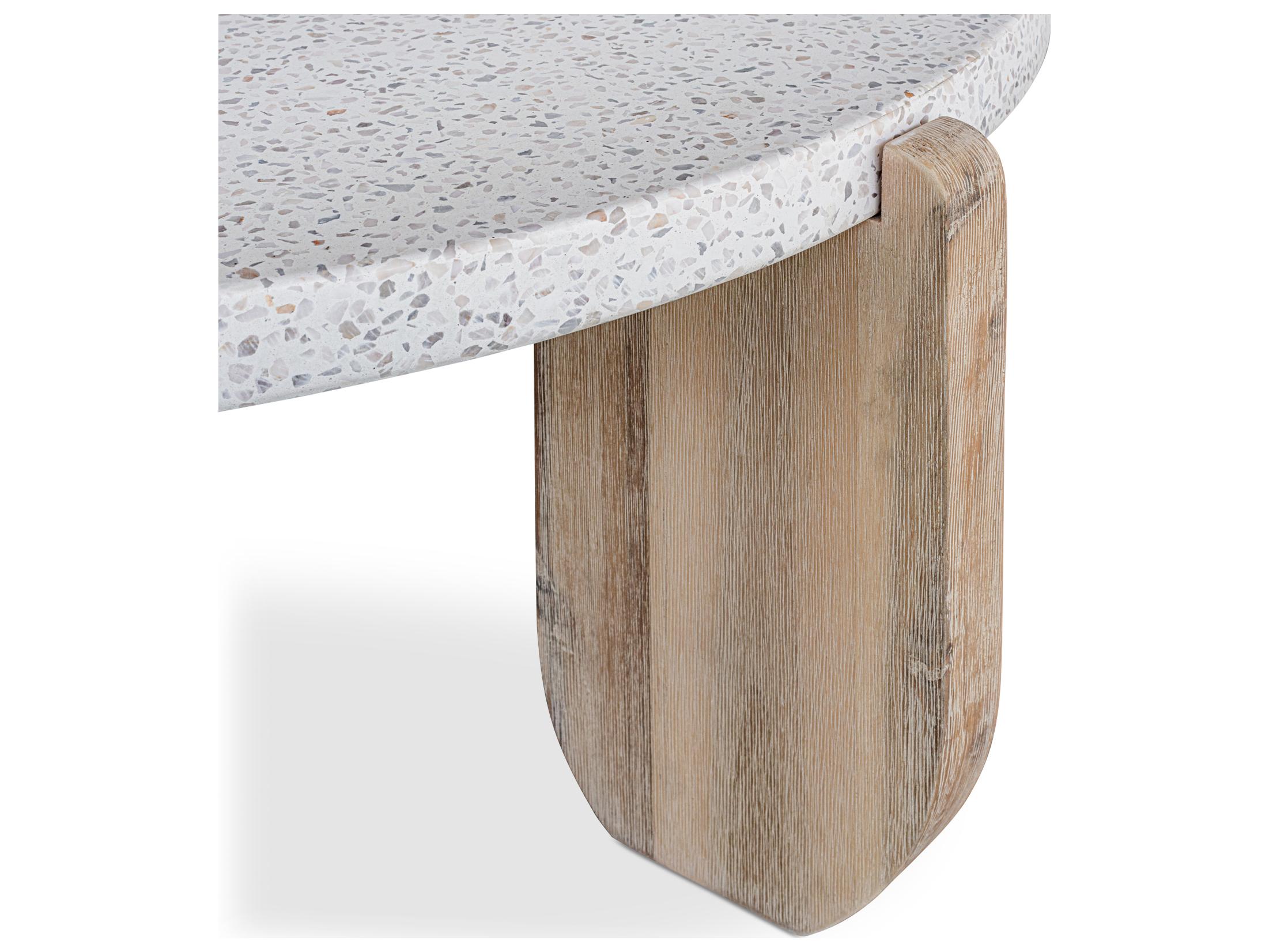 Moe's Home Wunder Round Concrete White Coffee Table