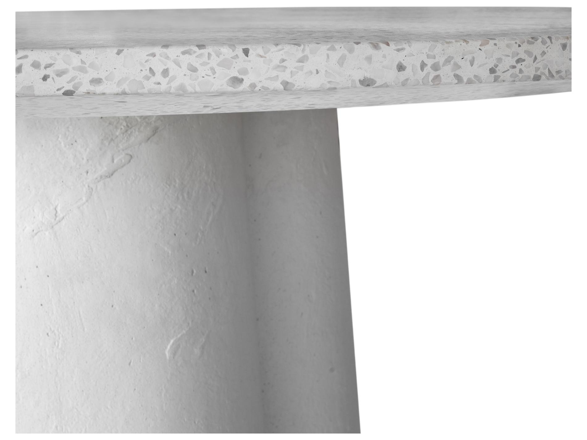 Moe's Home Mono Round Wood White Terrazo Dining Table