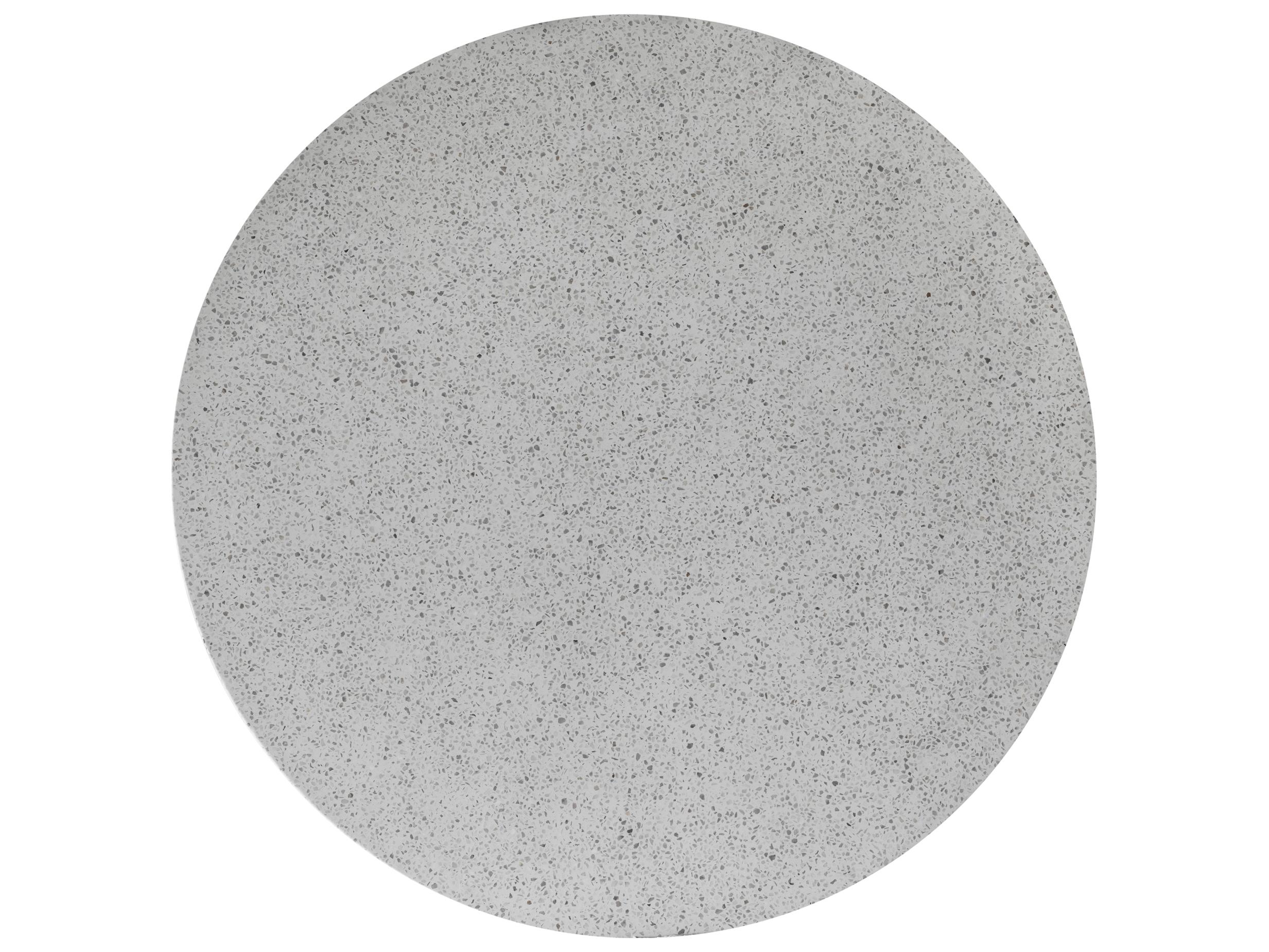 Moe's Home Mono Round Wood White Terrazo Dining Table