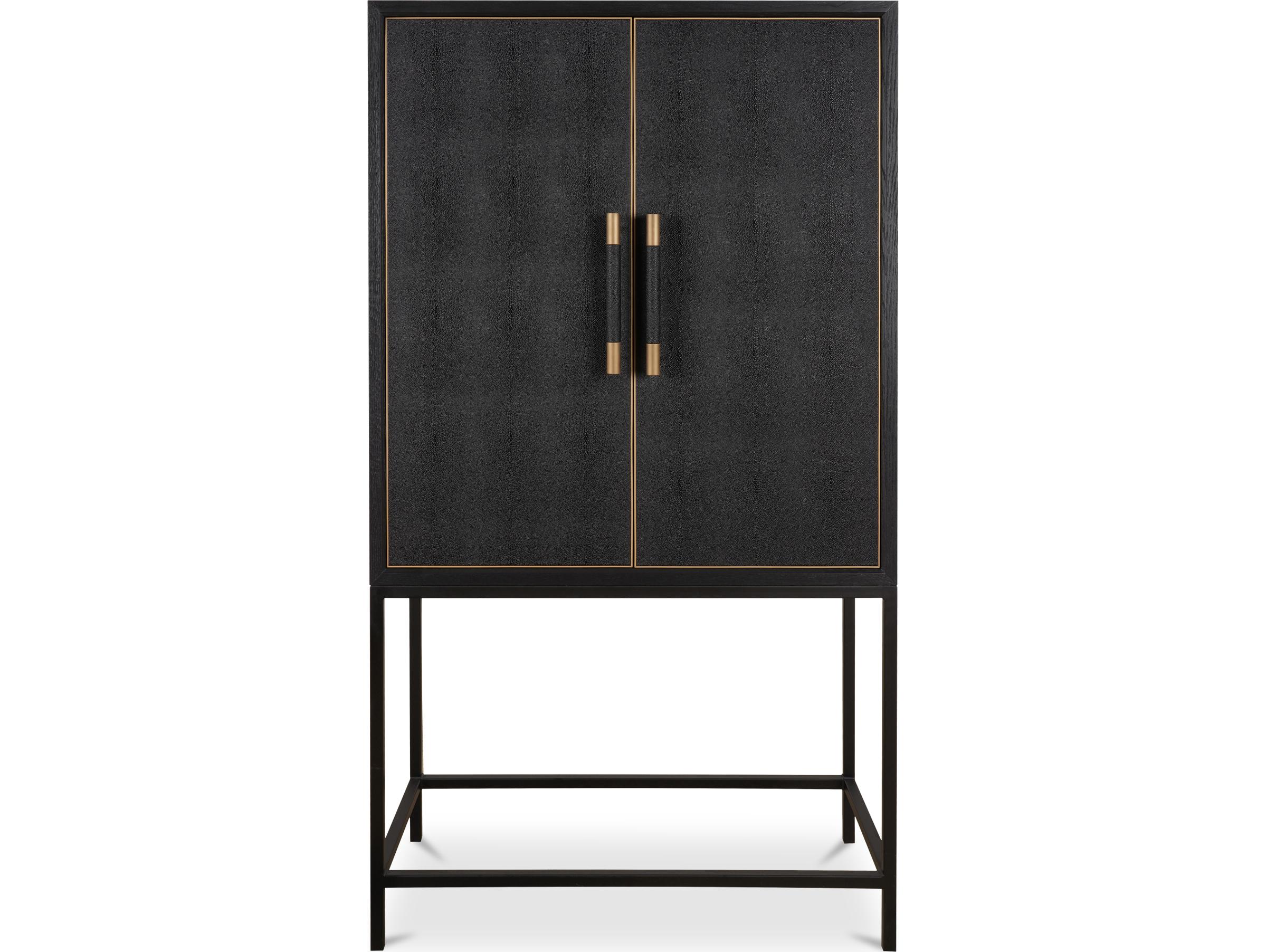 Moe's Home Mako Black Solid Wood Display Cabinet