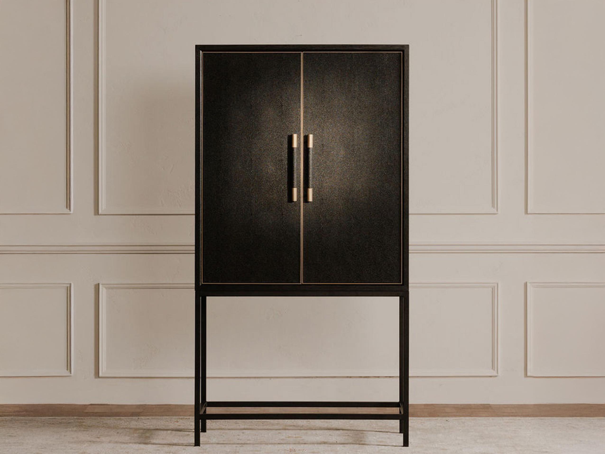 Moe's Home Mako Black Solid Wood Display Cabinet