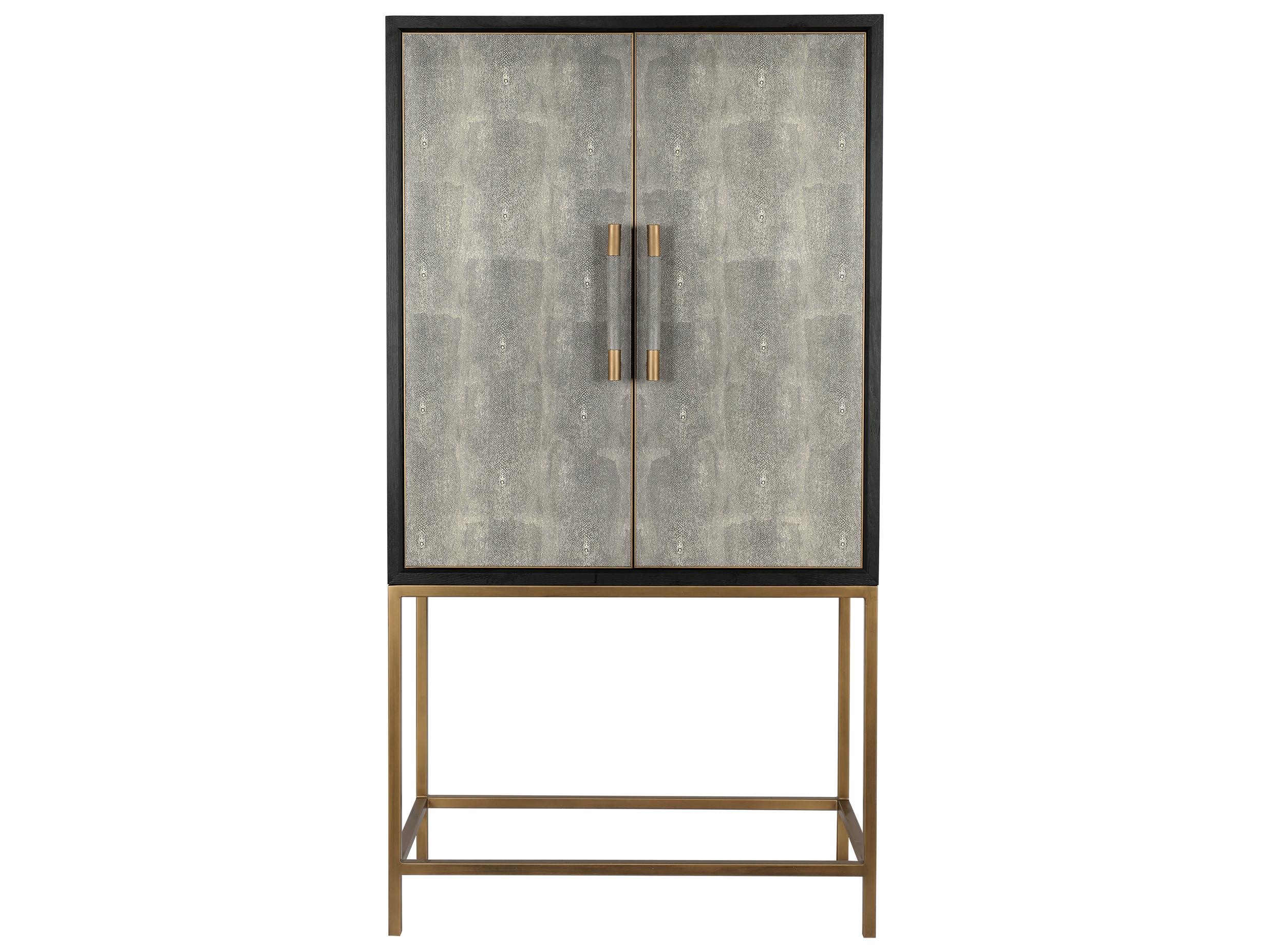 Moe's Home Mako Oak Wood Grey Bar Cabinet