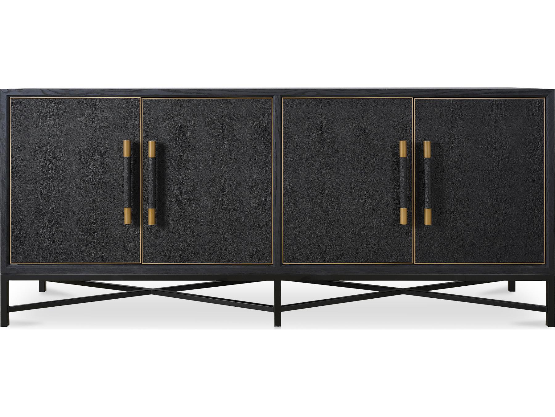 Moe's Home Mako 76" Oak Wood Black Sideboard