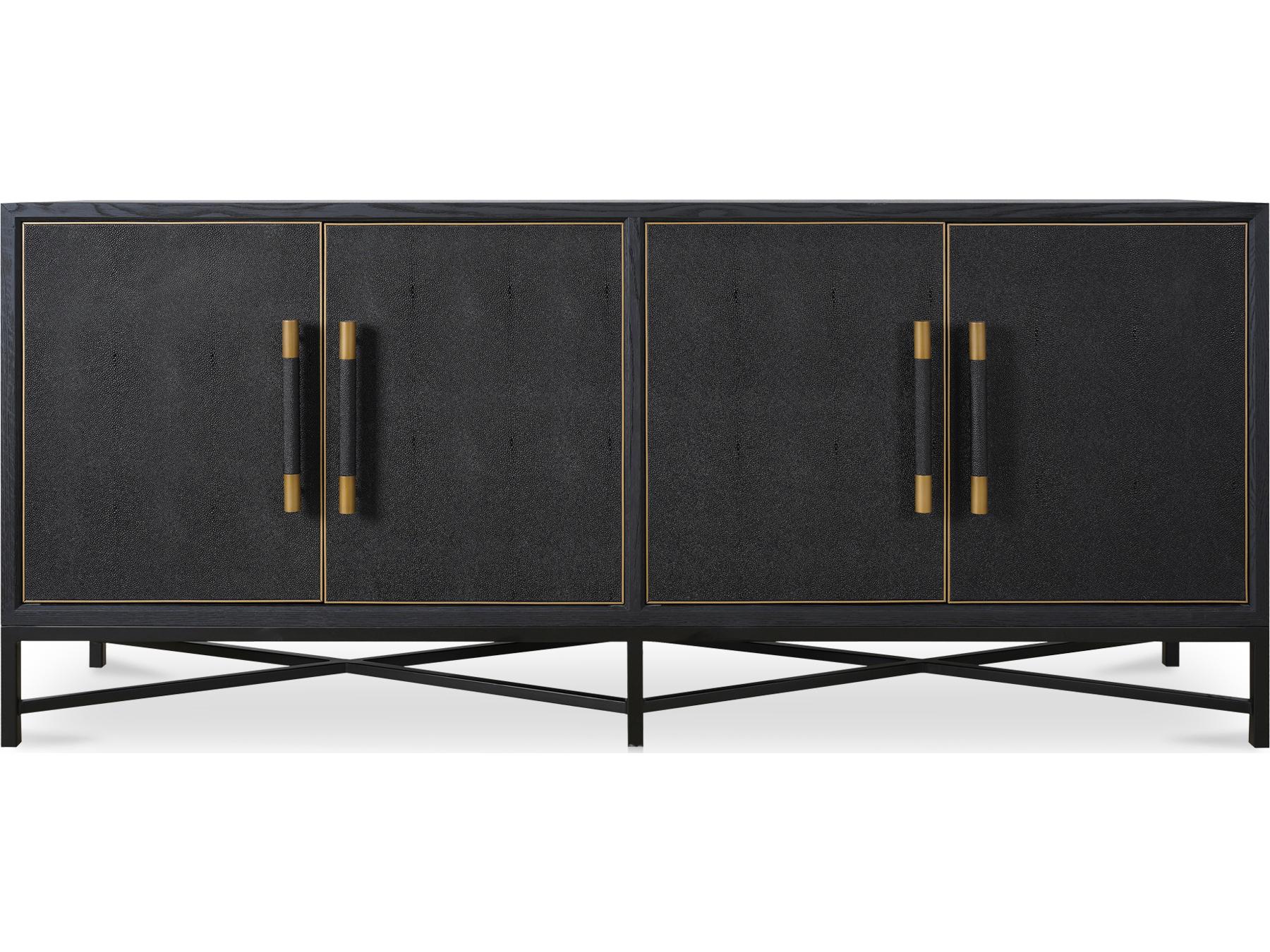 Moe's Home Mako 76" Oak Wood Black Sideboard