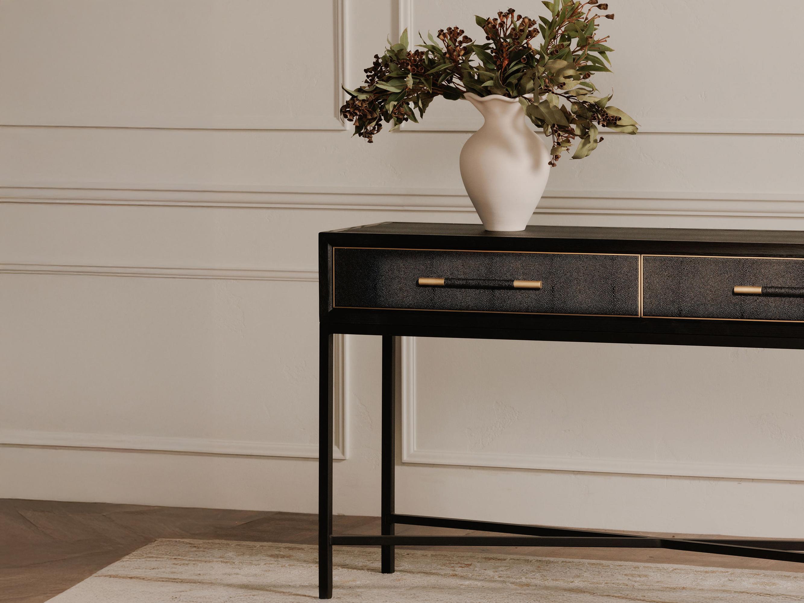 Moe's Home Mako  Black Rectangular Wood Console Table