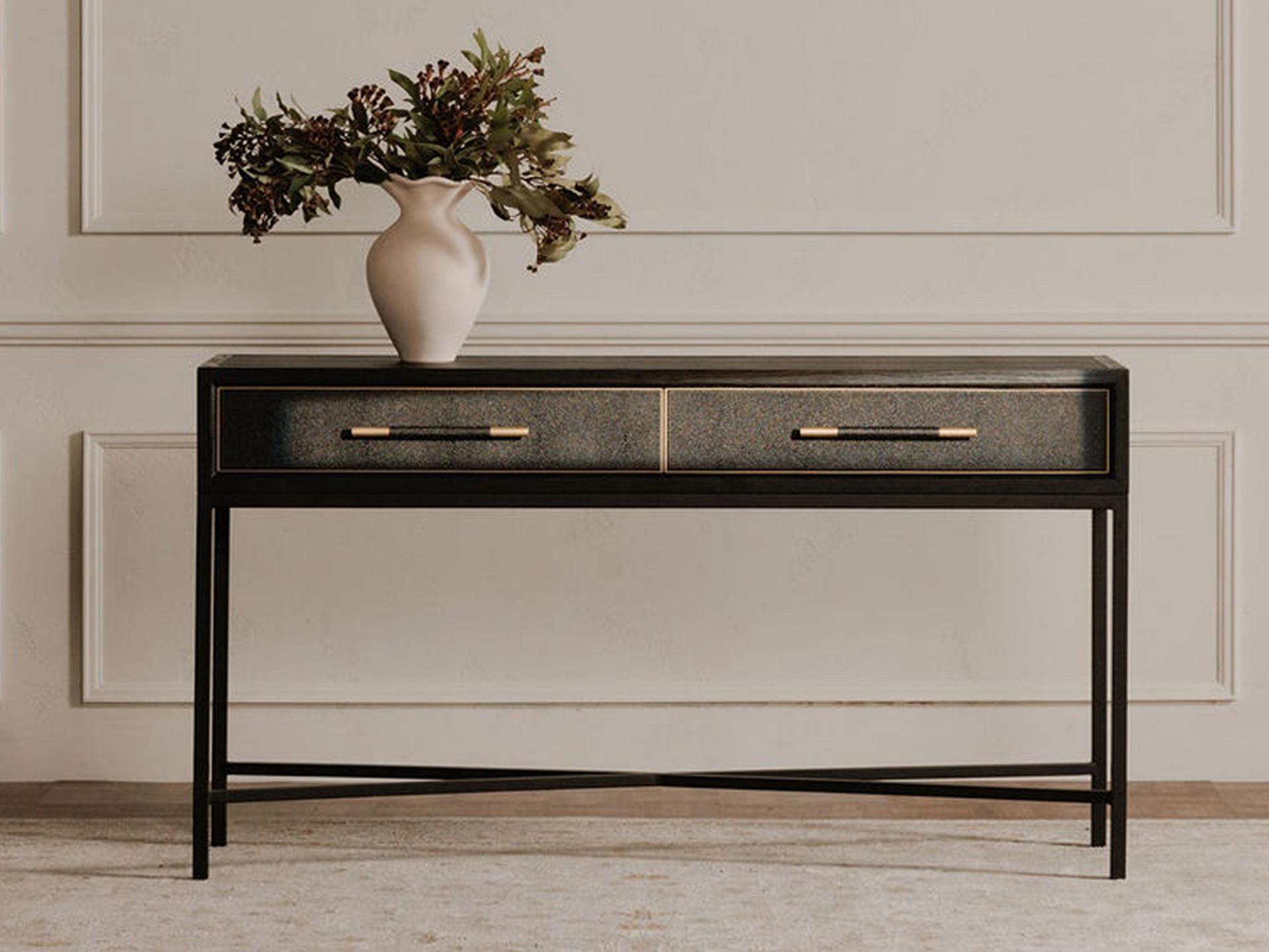 Moe's Home Mako  Black Rectangular Wood Console Table