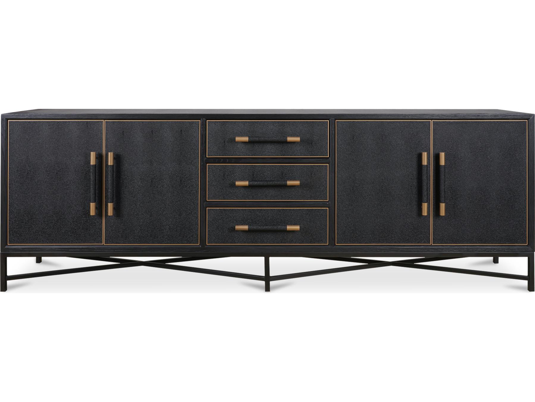 Moe's Home Mako 100" Black Wood Large Sideboard