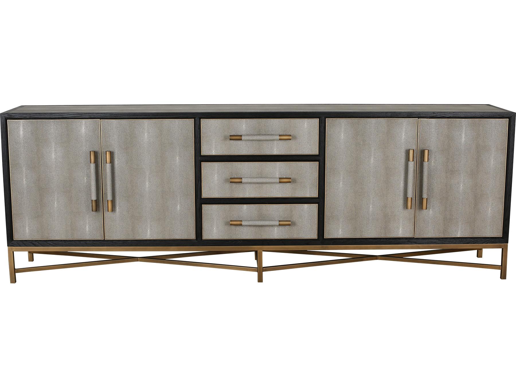 Moe's Home 100" Oak Wood Grey Black Sideboard