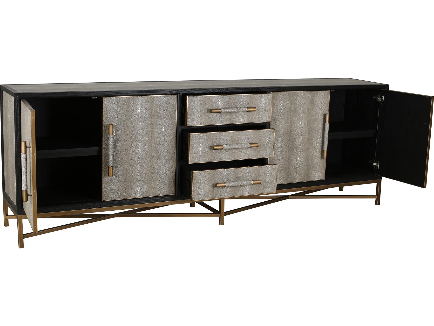 Moe's Home 100" Oak Wood Grey Black Sideboard