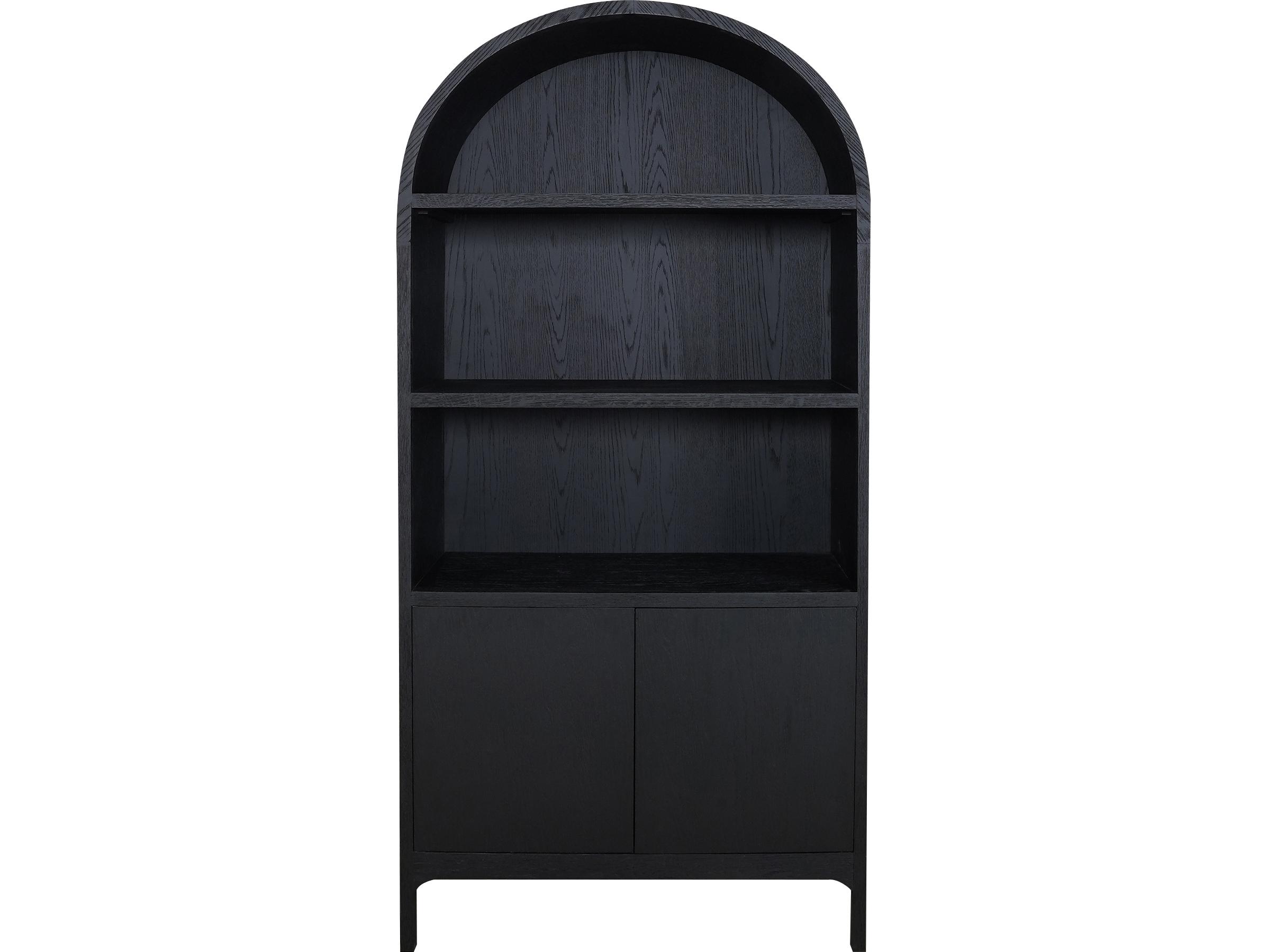 Moe's Home Wilde Oak Wood Black Display Cabinet