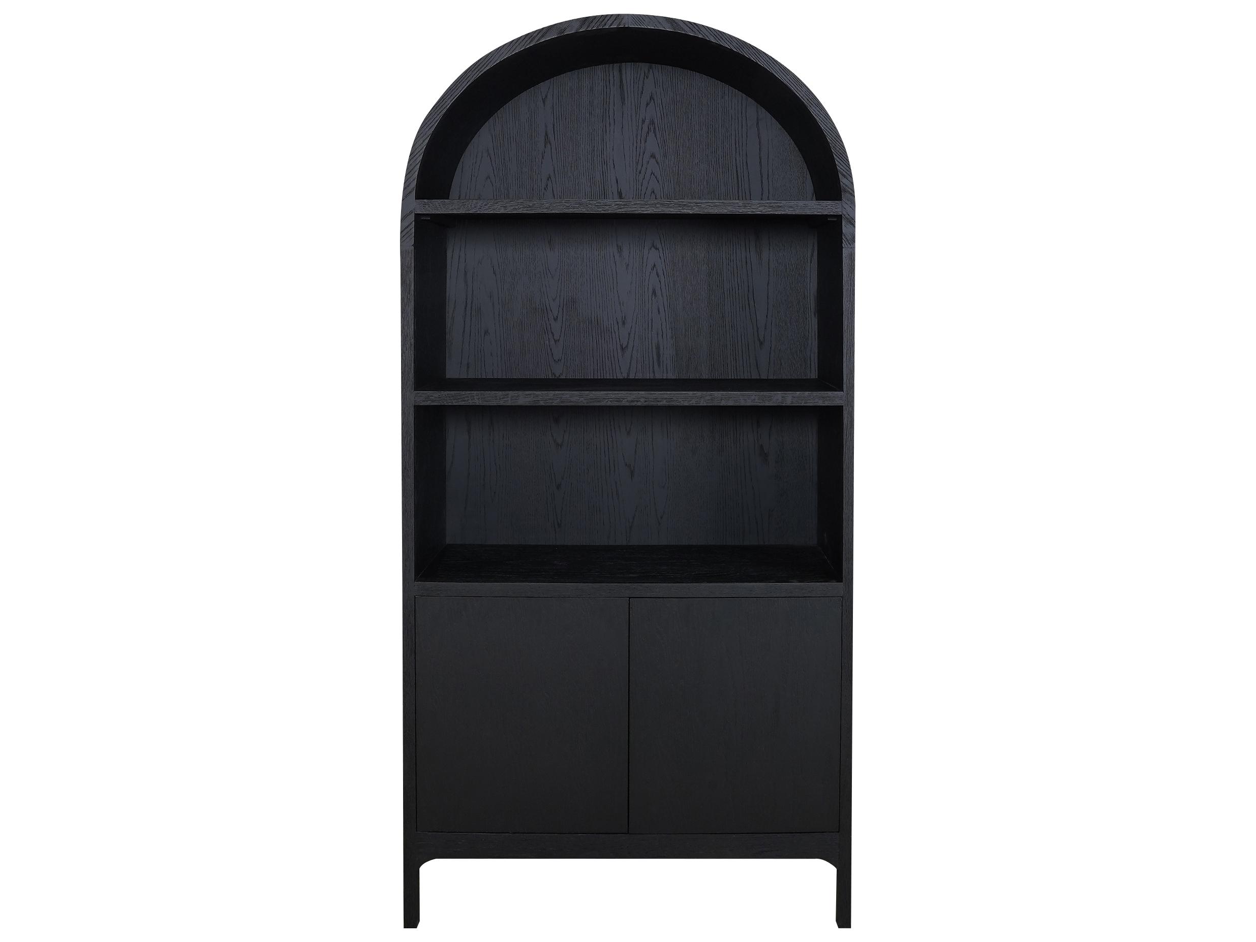 Moe's Home Wilde Oak Wood Black Display Cabinet