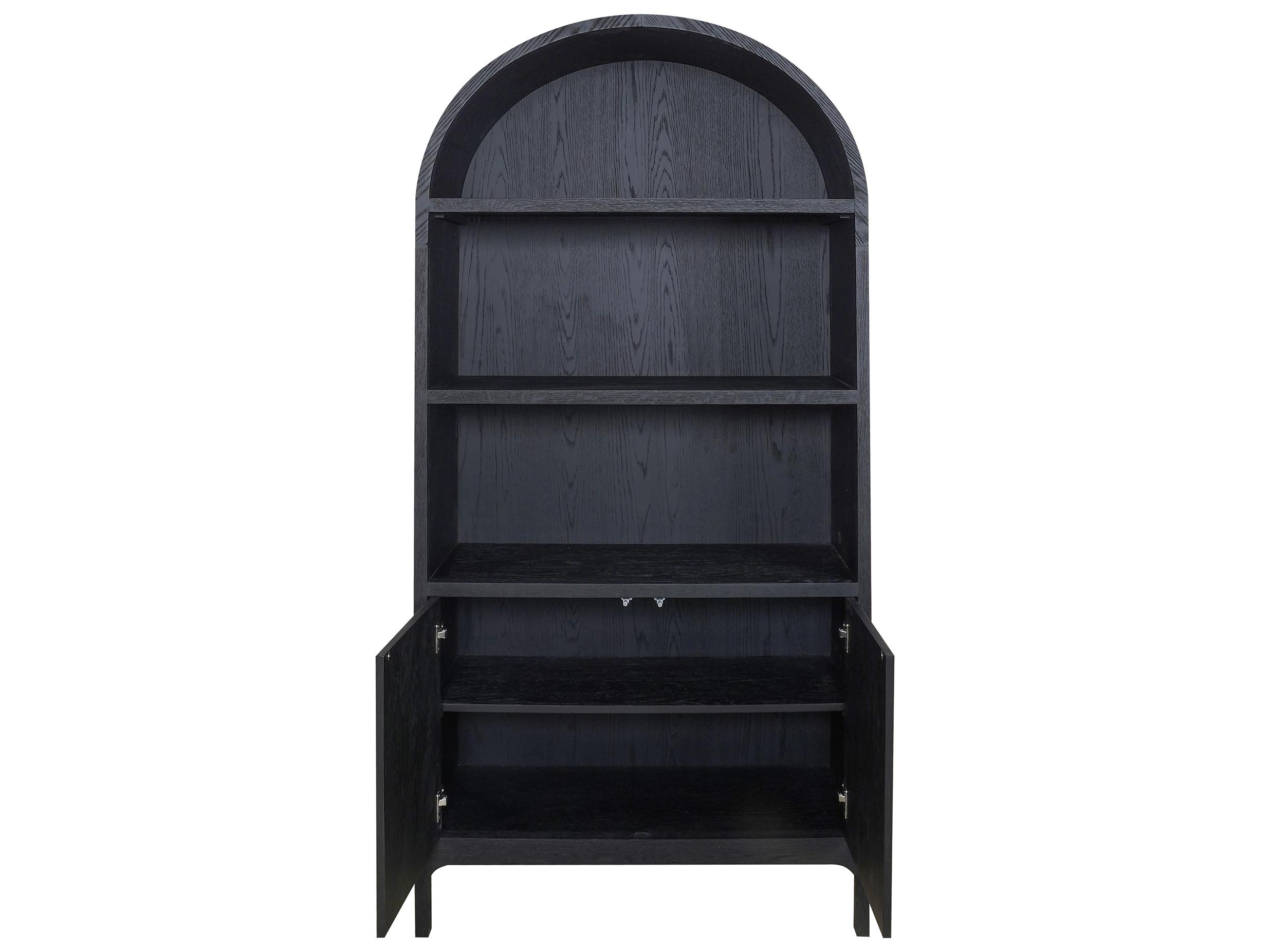 Moe's Home Wilde Oak Wood Black Display Cabinet