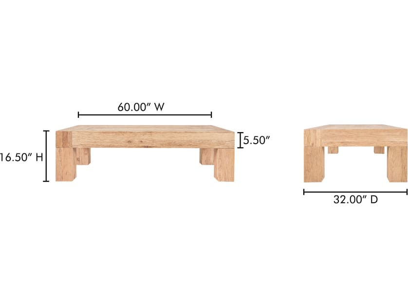Moe's Home Evander Rectangular Wood Coffee Table
