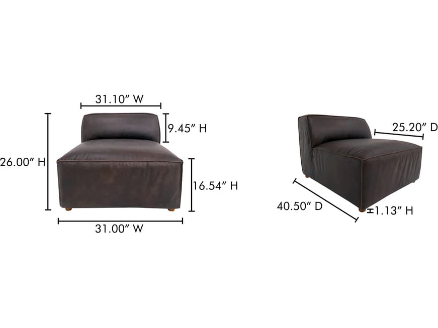 Moe's Home Form Brown Leather Chair and a Half