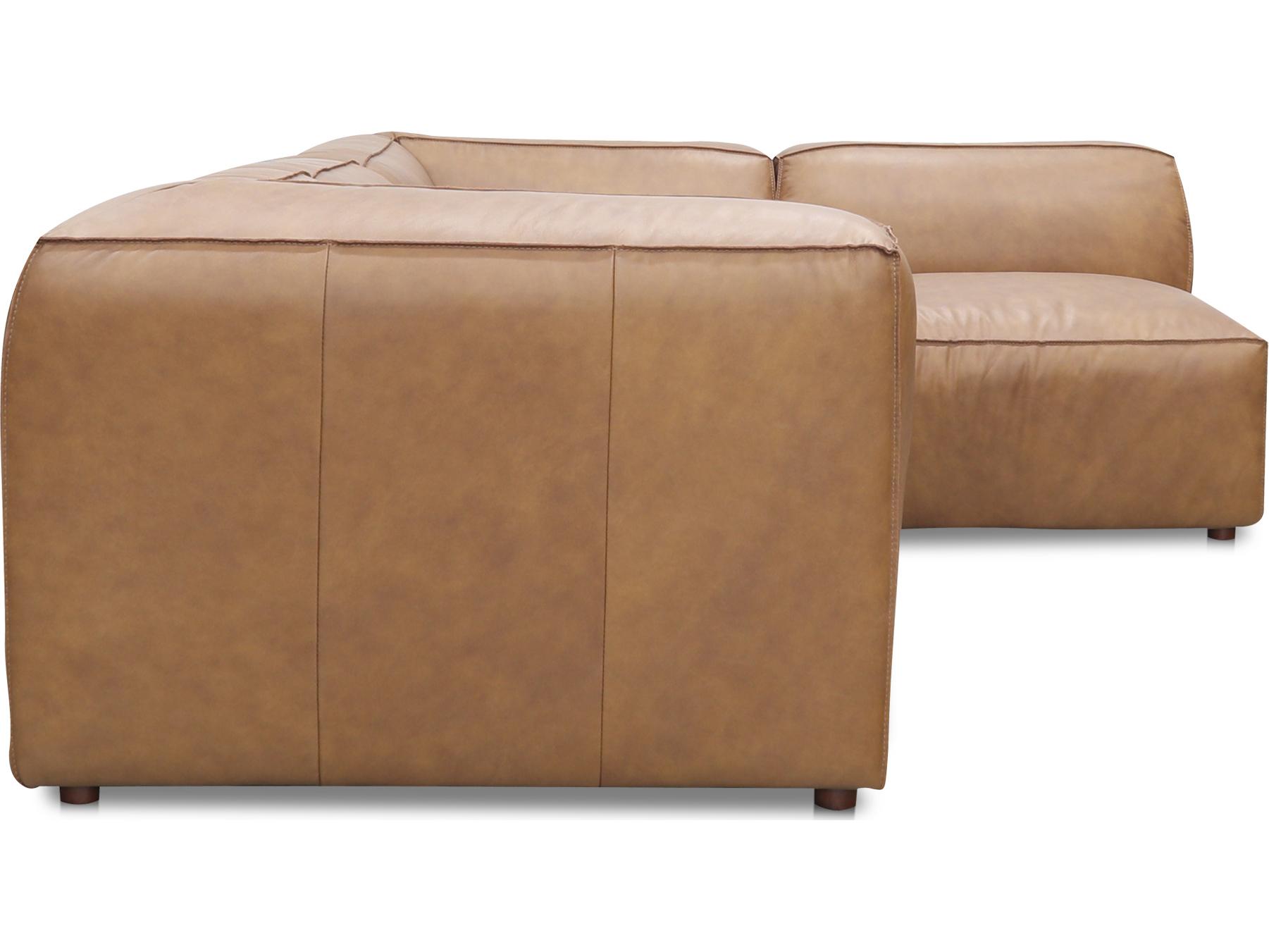 Moe's Home Form Brown Leather Sectional Sofa