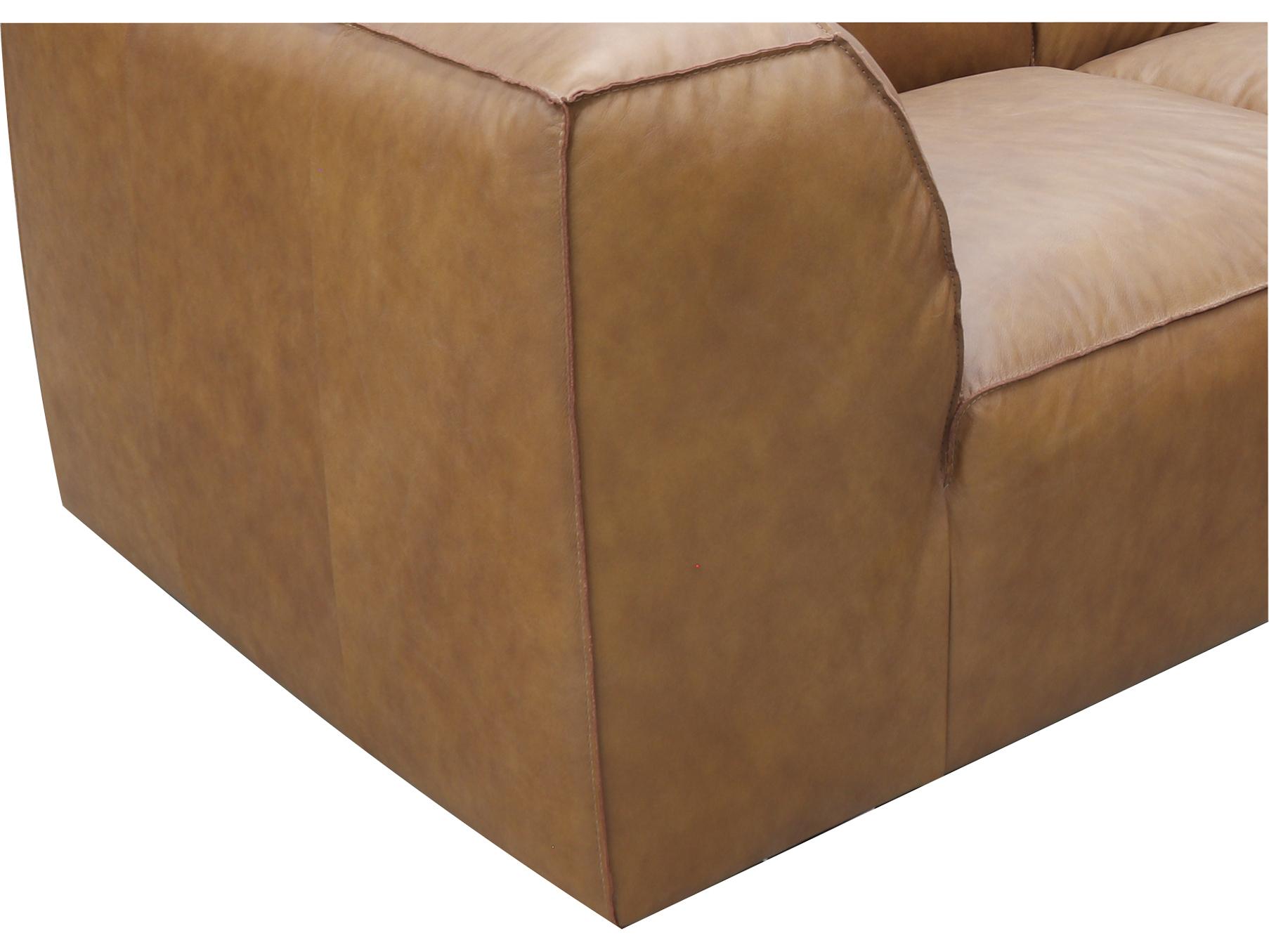 Moe's Home Form Brown Leather Sectional Sofa