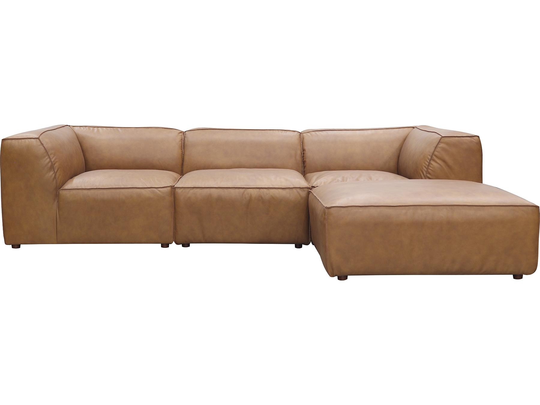 Moe's Home Form Brown Leather Sectional Sofa
