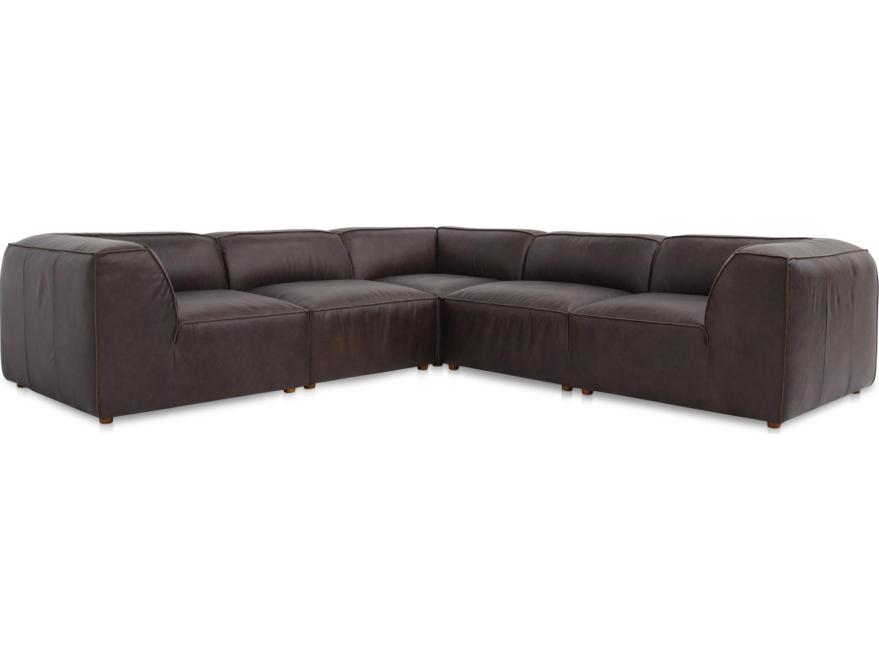 Moe's Home Form Brown Upholstered Sectional Sofa