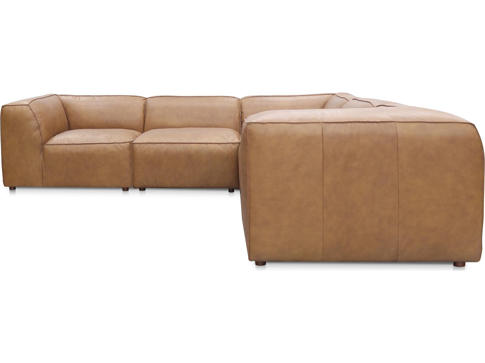 Moe's Home Form Brown Leather Sectional Sofa