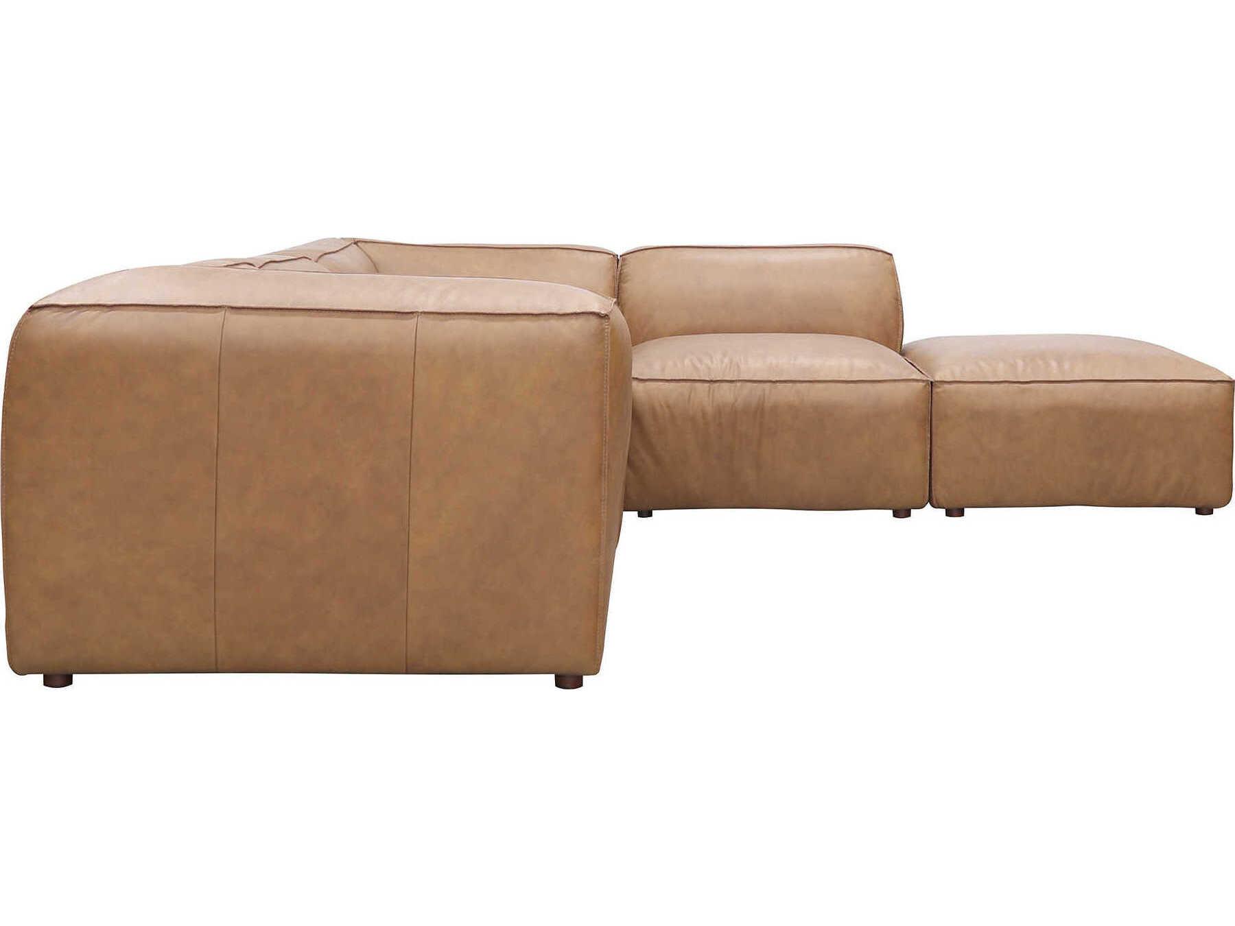 Moe's Home Form Brown Leather Sectional Sofa