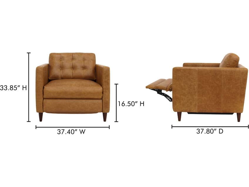 Moe's Home Bridgers Tan Leather Chair