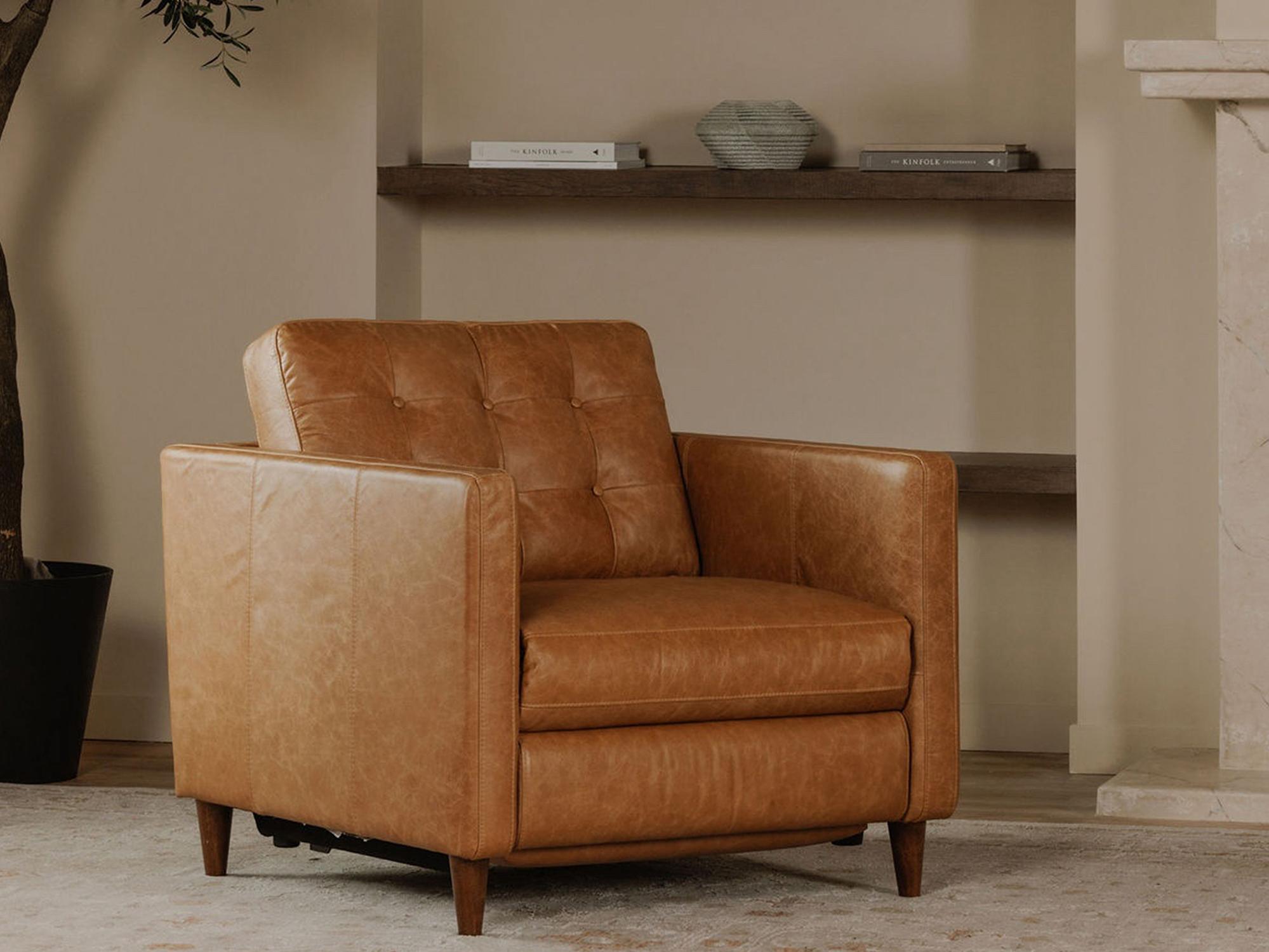 Moe's Home Bridgers Tan Leather Chair